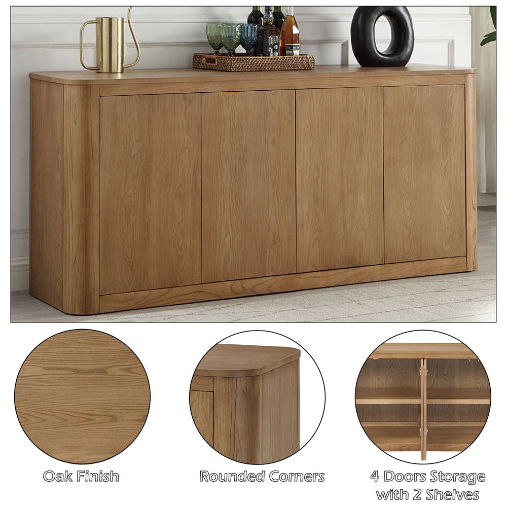 Zoey - Server - Oak, light brown, view 8