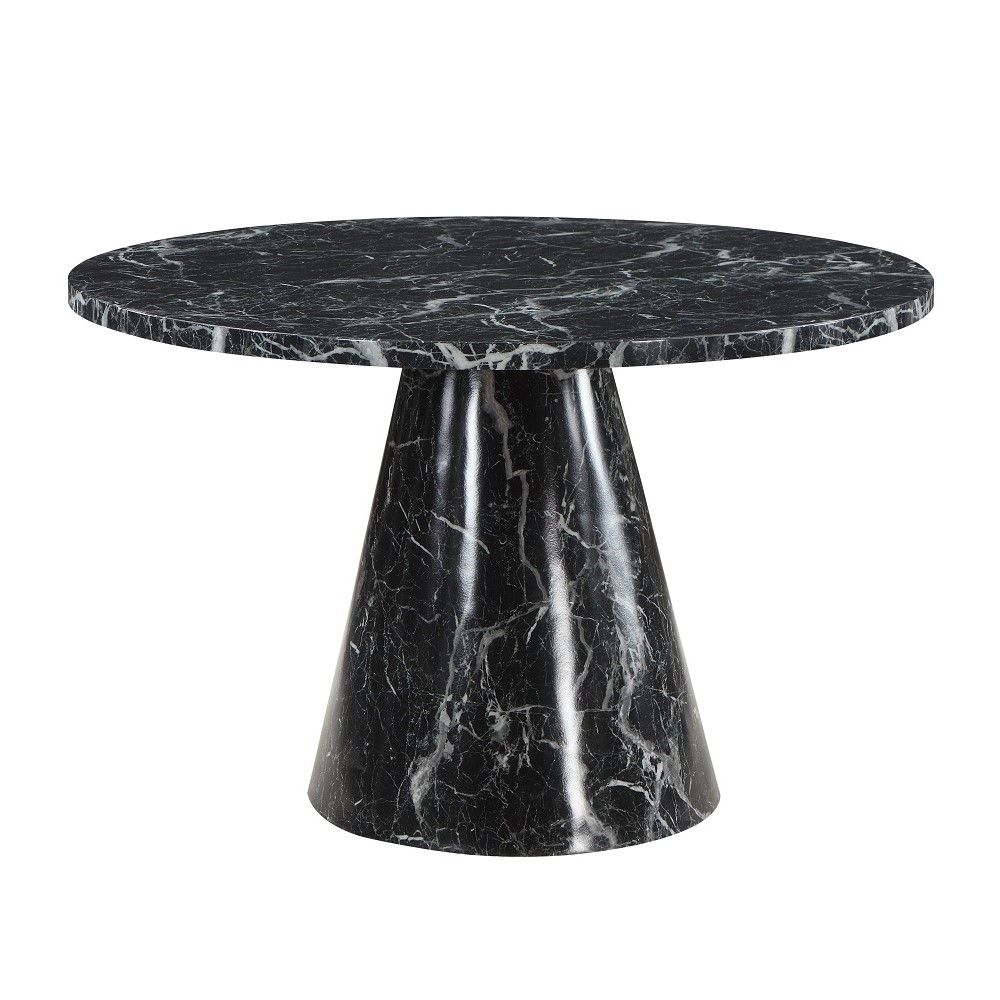 Hollis - Dining Table With Engineered Stone Top - Engineered Stone, black