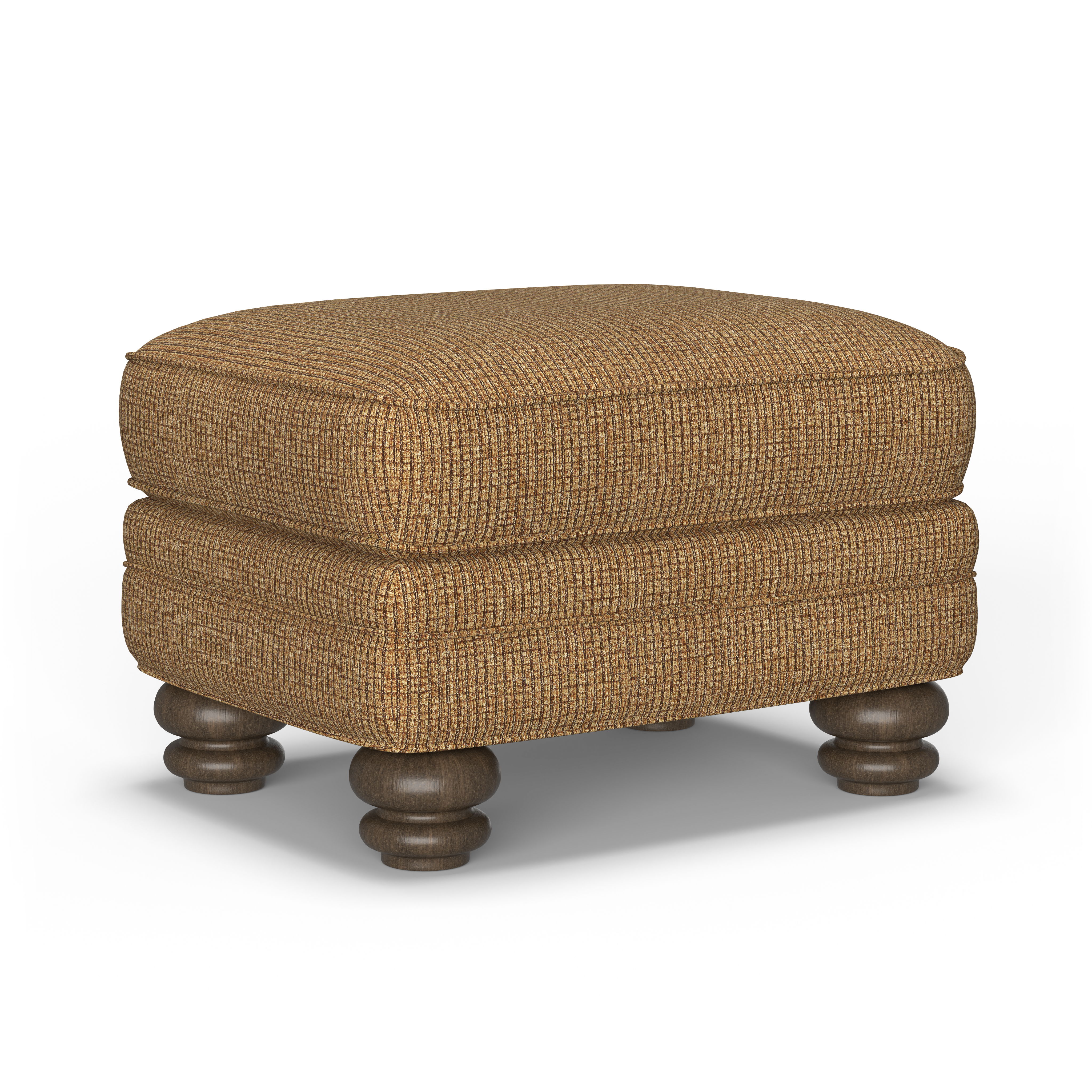 Bay Bridge - Fabric Ottoman, light brown