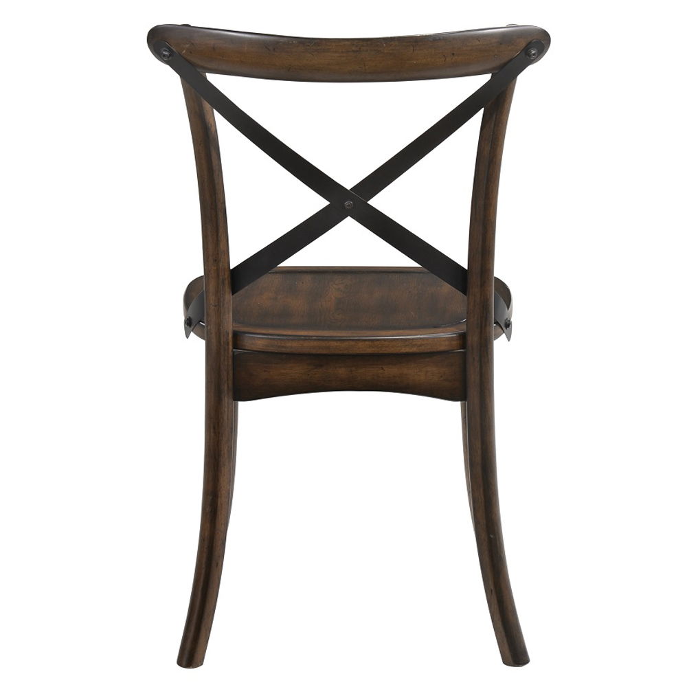 Kaelyn - Side Chair (Set of 2) - Dark Oak & Black Metal, black, view 4