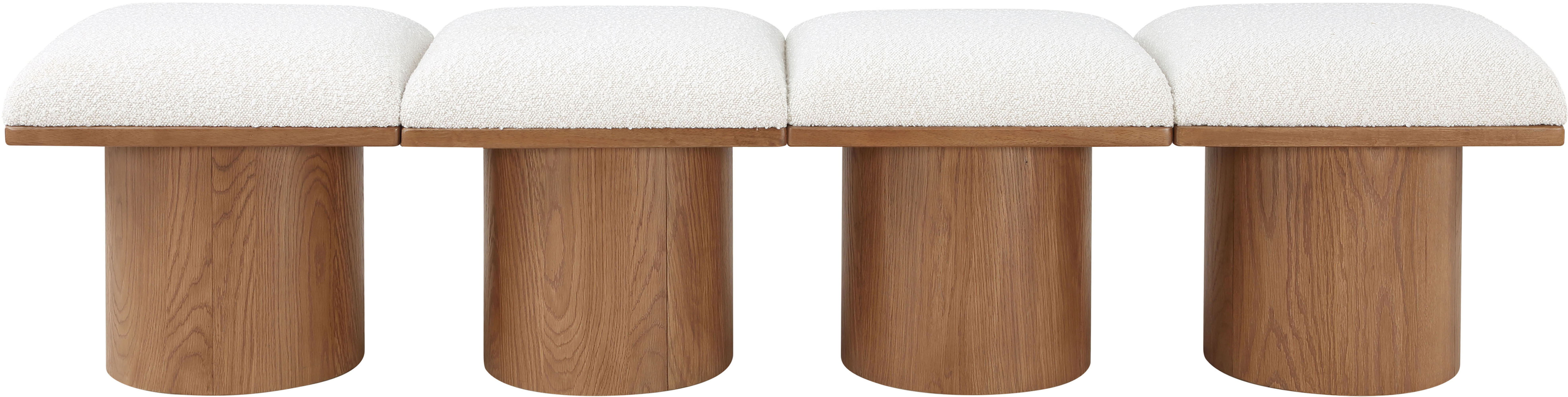Pavilion - 72" 4 Piece Modular Bench With Brown Base - Cream