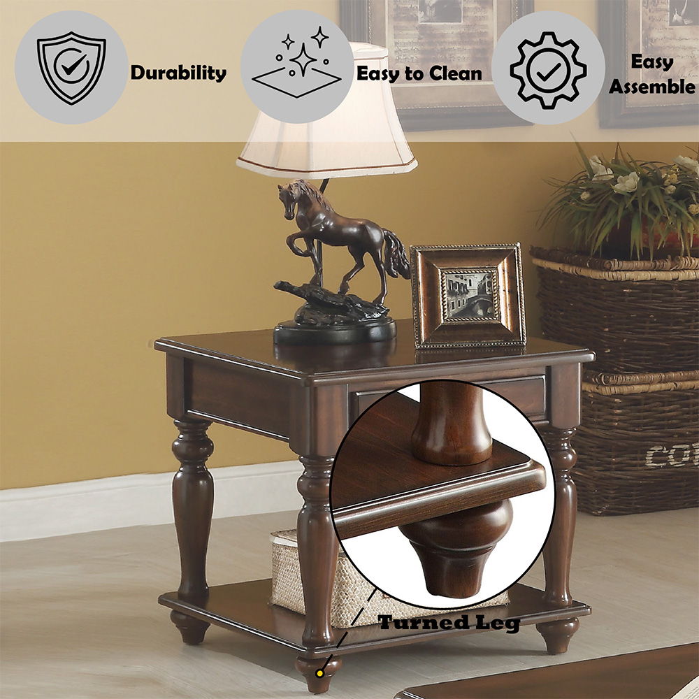 Farrel - End Table - Walnut, dark brown, view 3