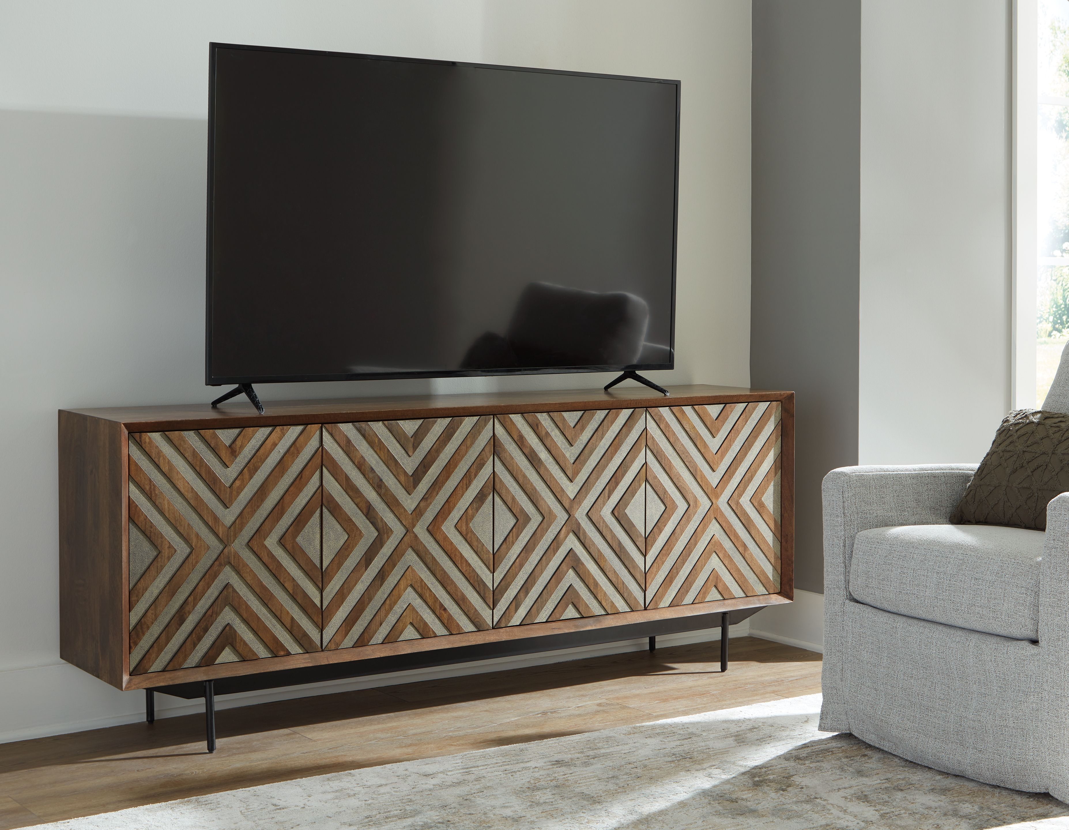 Ashley Furniture Dreggan - Accent Cabinet - Brown / Gold Finish - Image 6