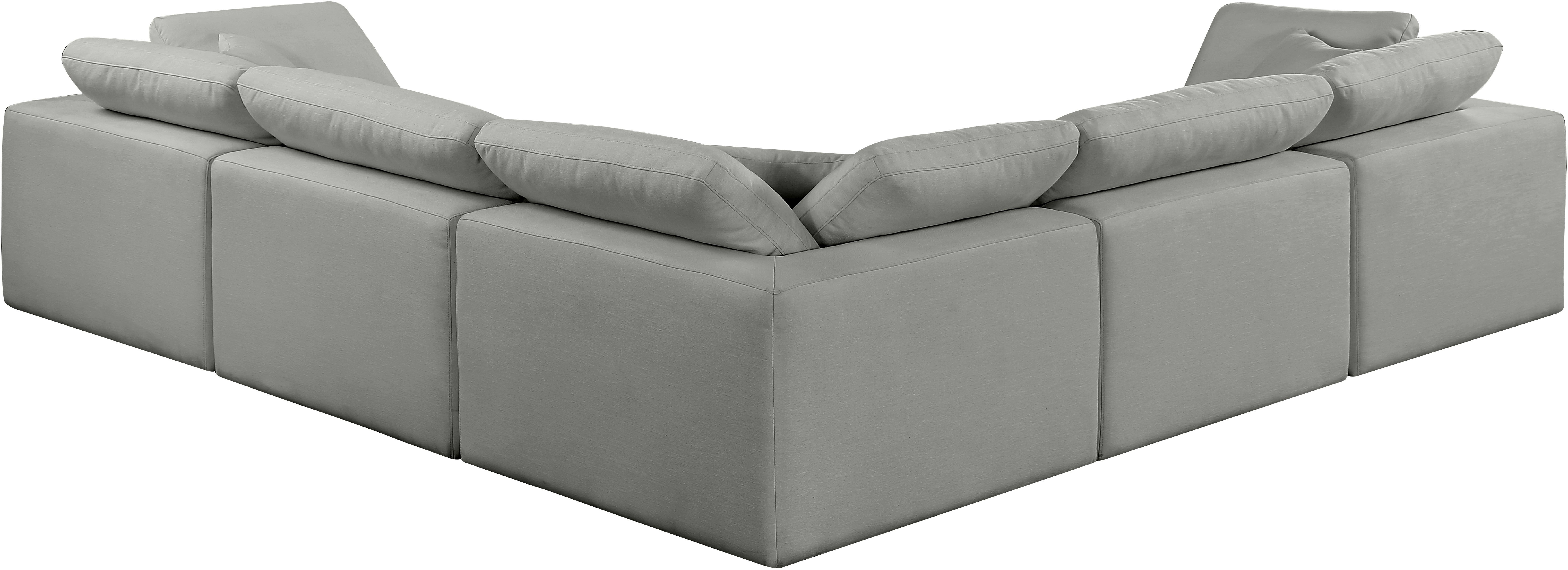 Comfy - 5 Piece Linen Modular Corner Sectional - Gray