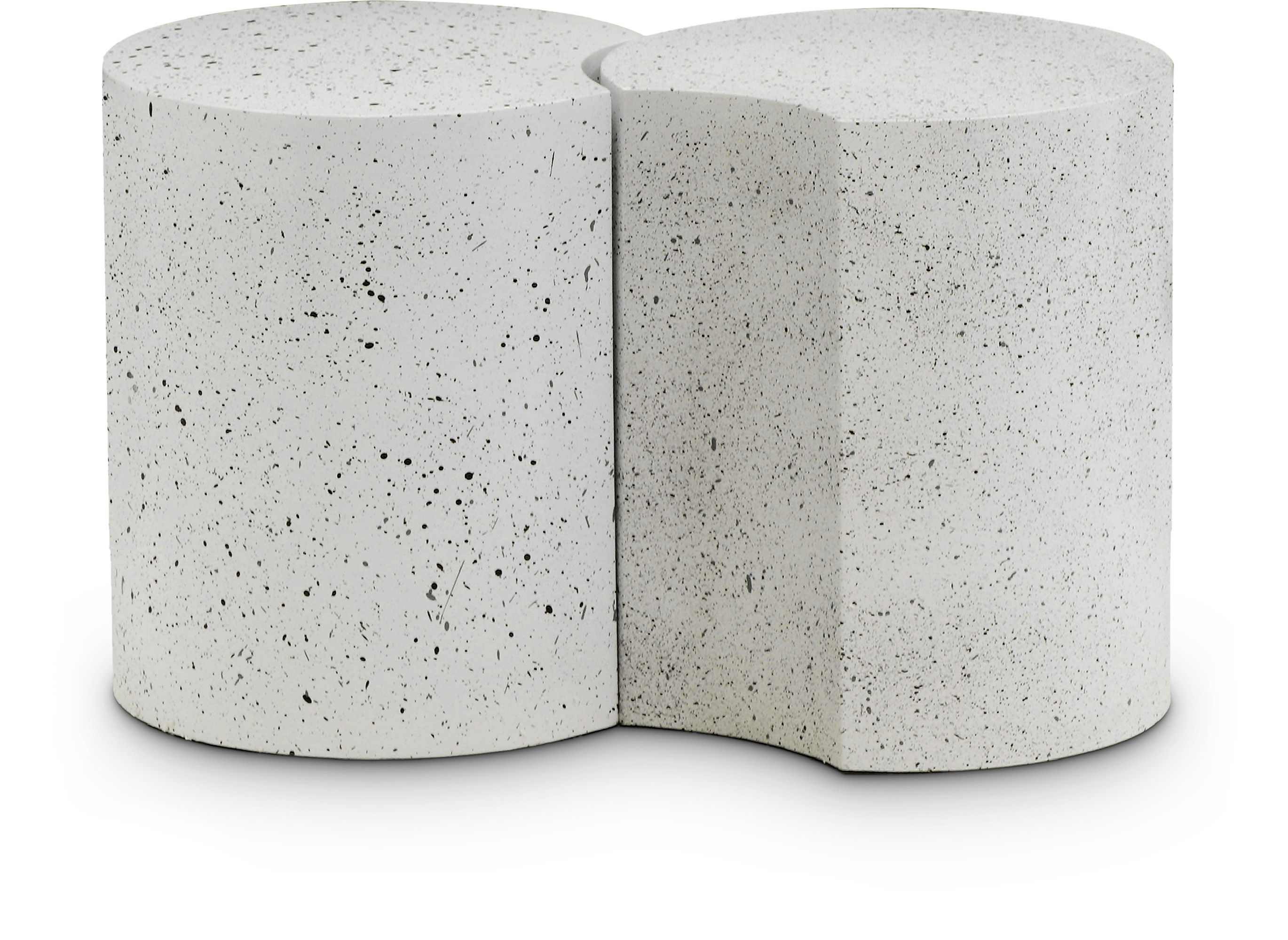 Dimple - 16" 2 Piece Modular End Table - White Terazzo