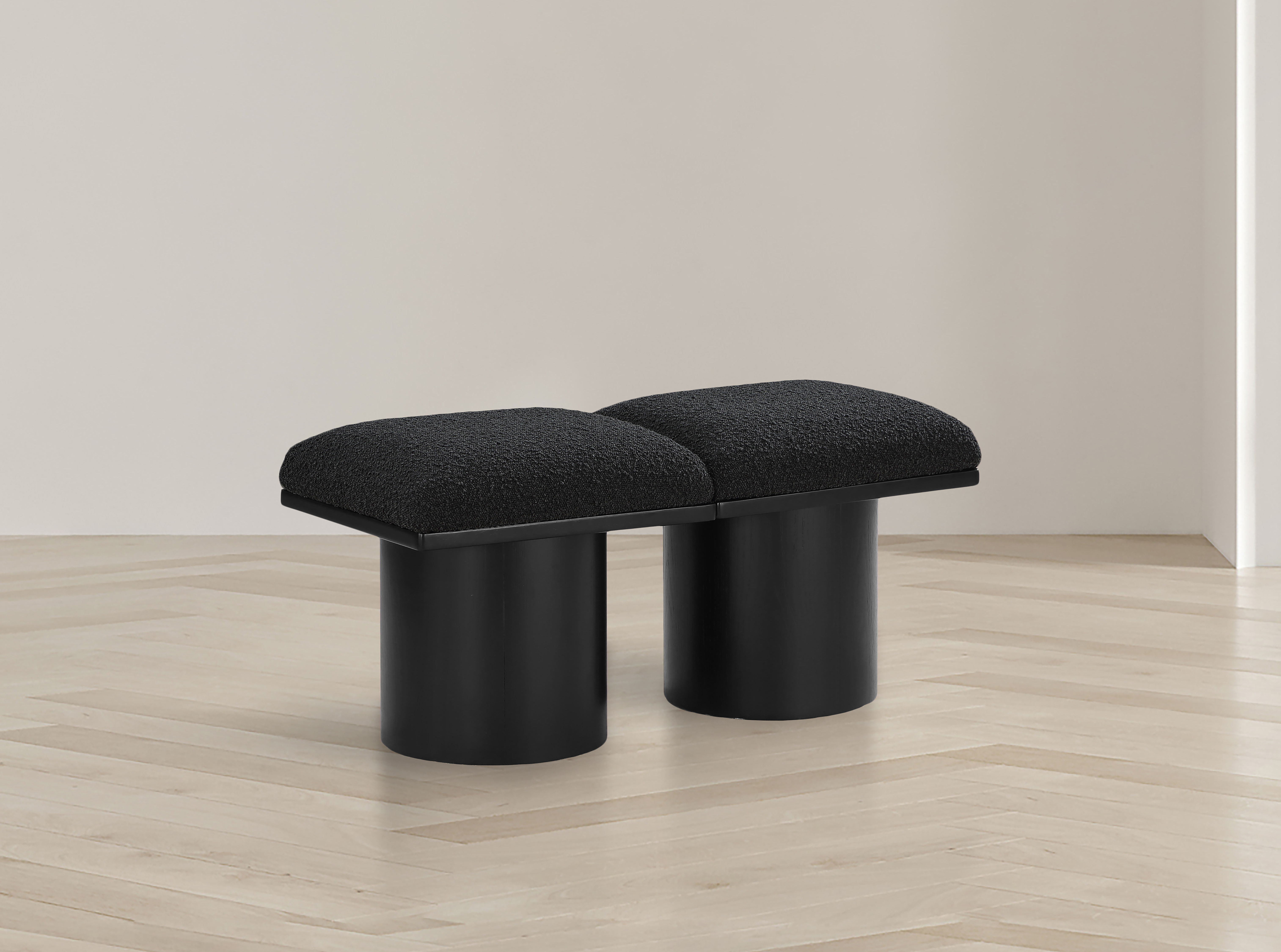 Pavilion - 36" 2 Piece Modular Bench With Black Base - Black