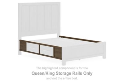 Cabalynn – Queen/ King Storage Rails – Light Brown