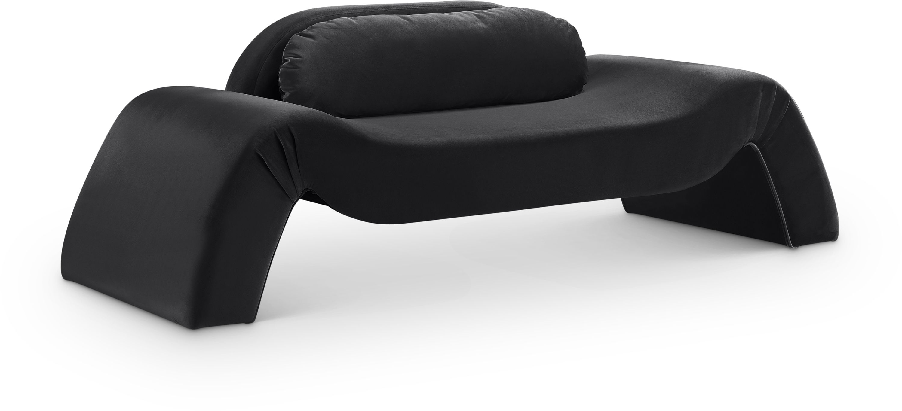 Austin - Velvet Loveseat - Black