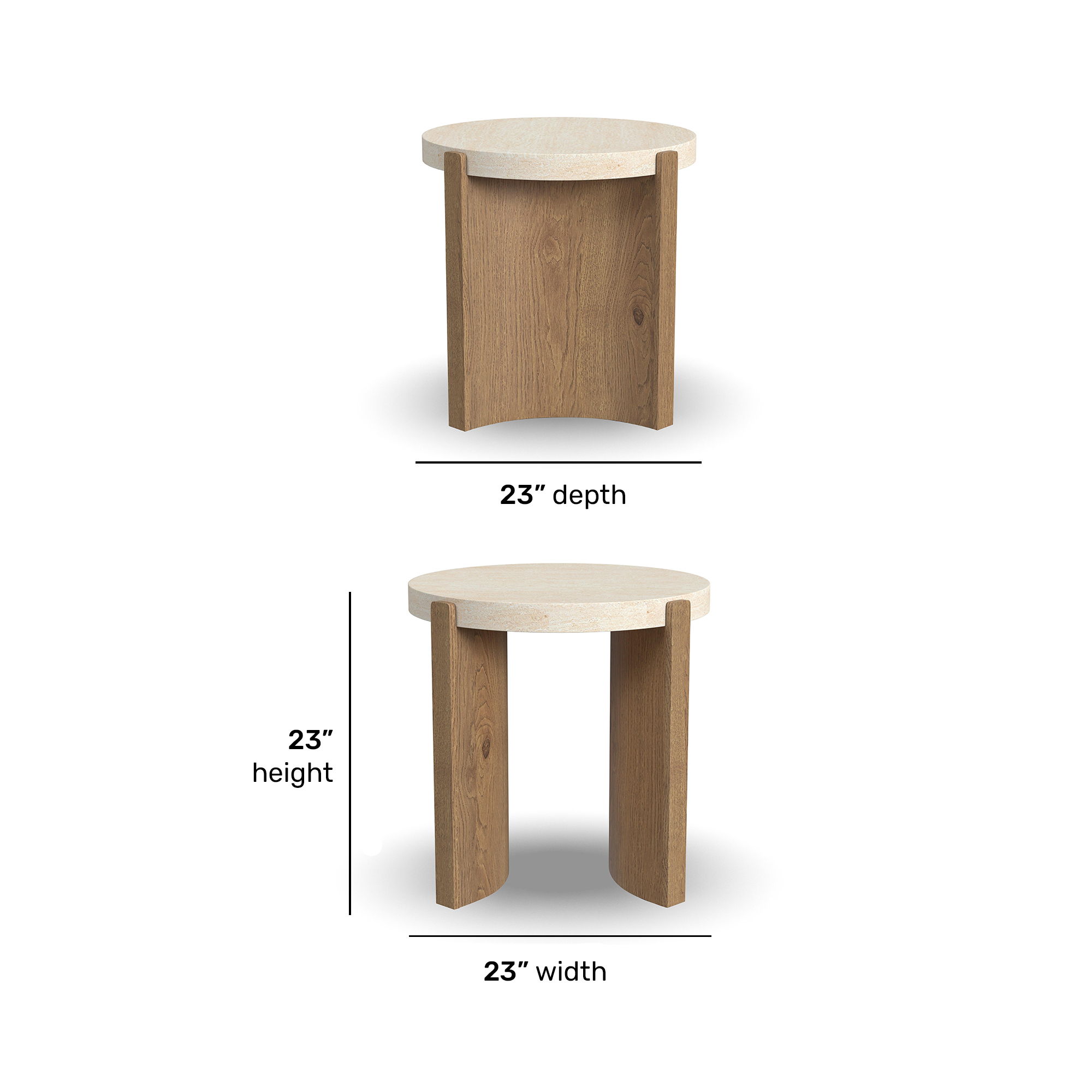 Eclipse - Round End Table - Light Brown / Beige, light brown, view 6