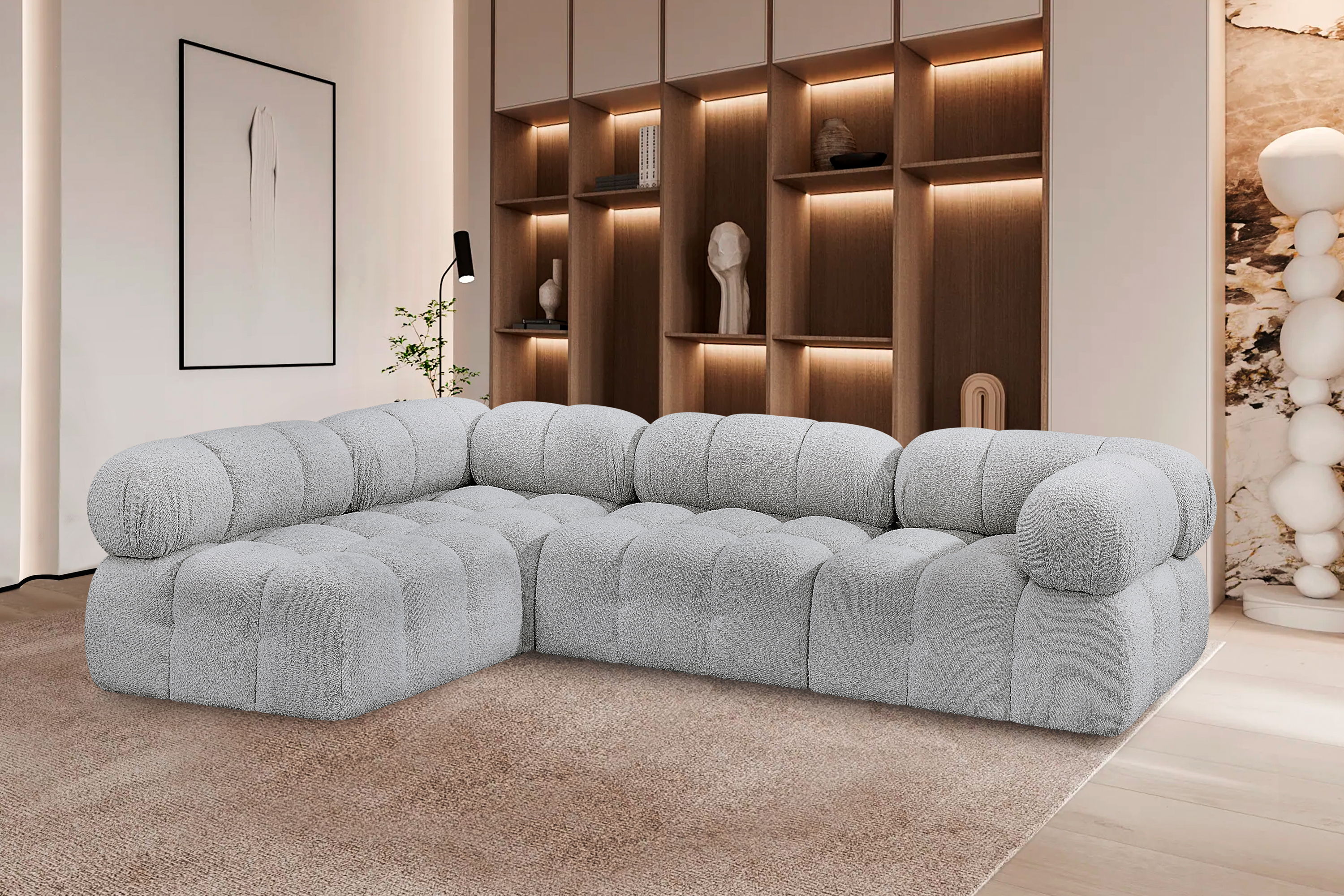 Ames - 4 Piece Modular Sectional - Gray
