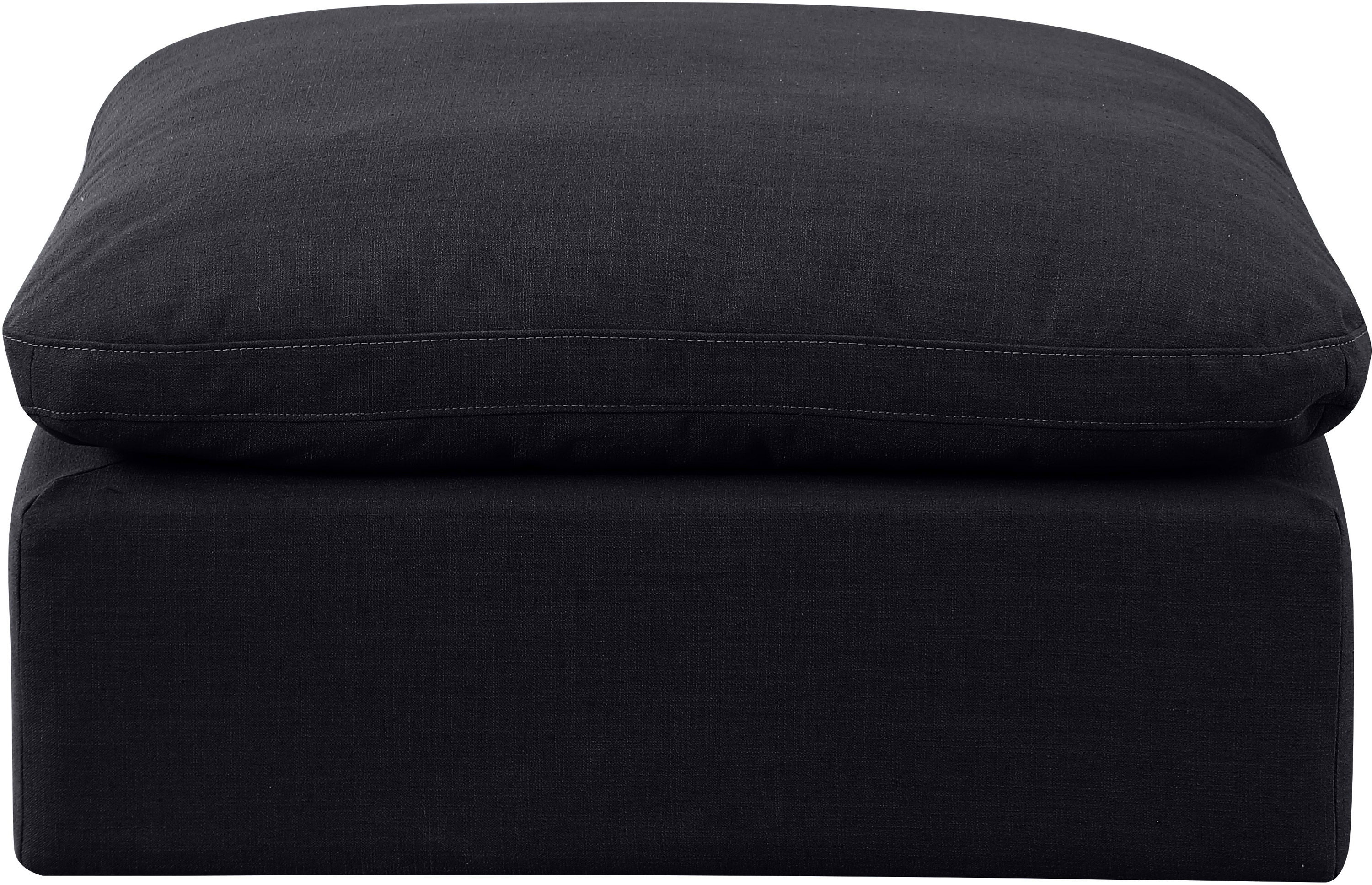 Indulge - Linen Ottoman - Black