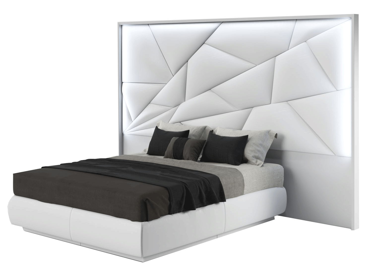 Majesty - Queen Size Bed With Light - White