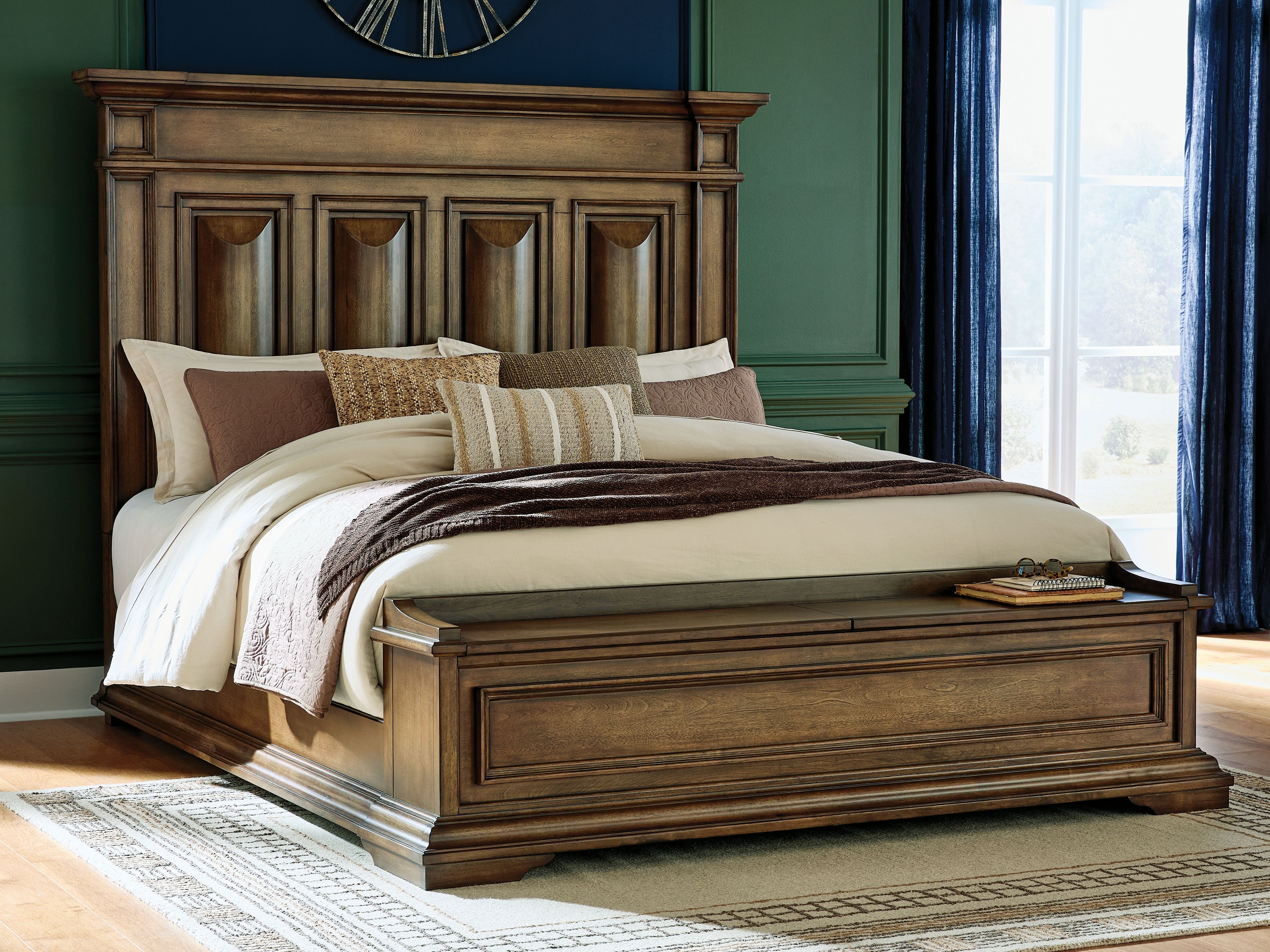 Ashley Furniture Frantanna - California King Panel Storage Bed - Brown - Image 4