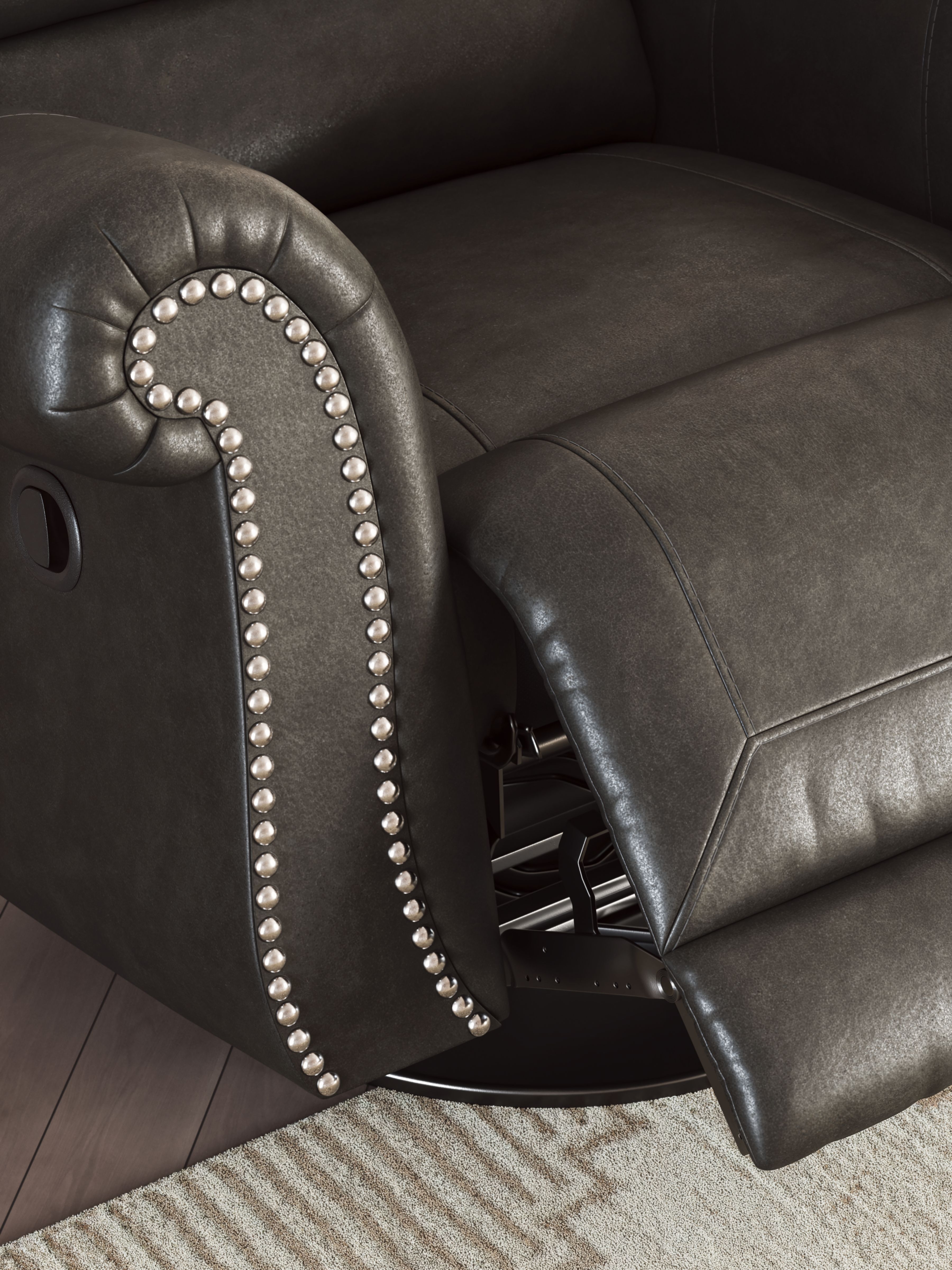 Ashley Furniture Chasemore - Swivel Glider Recliner - Granite - Image 10