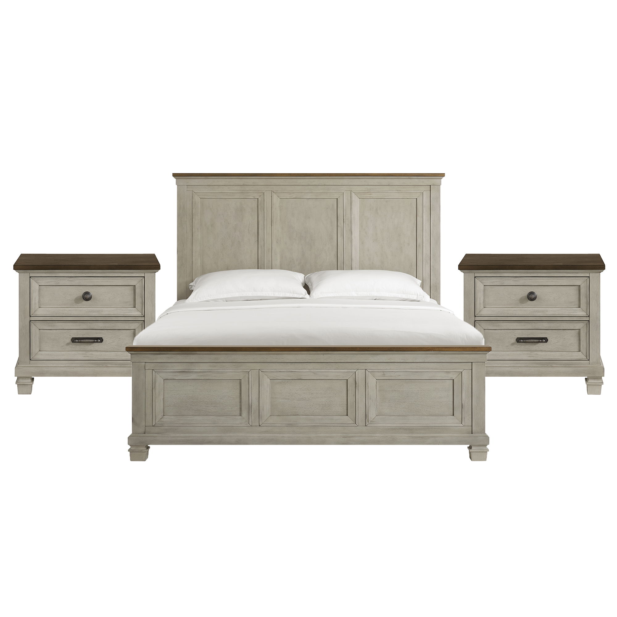 King · 3 Pc · Bedroom Set With 2 Nightstands