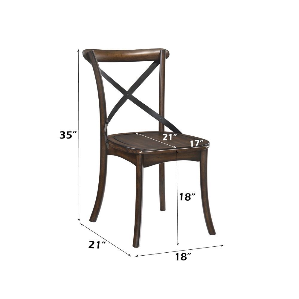 Kaelyn - Side Chair (Set of 2) - Dark Oak & Black Metal, black, view 7
