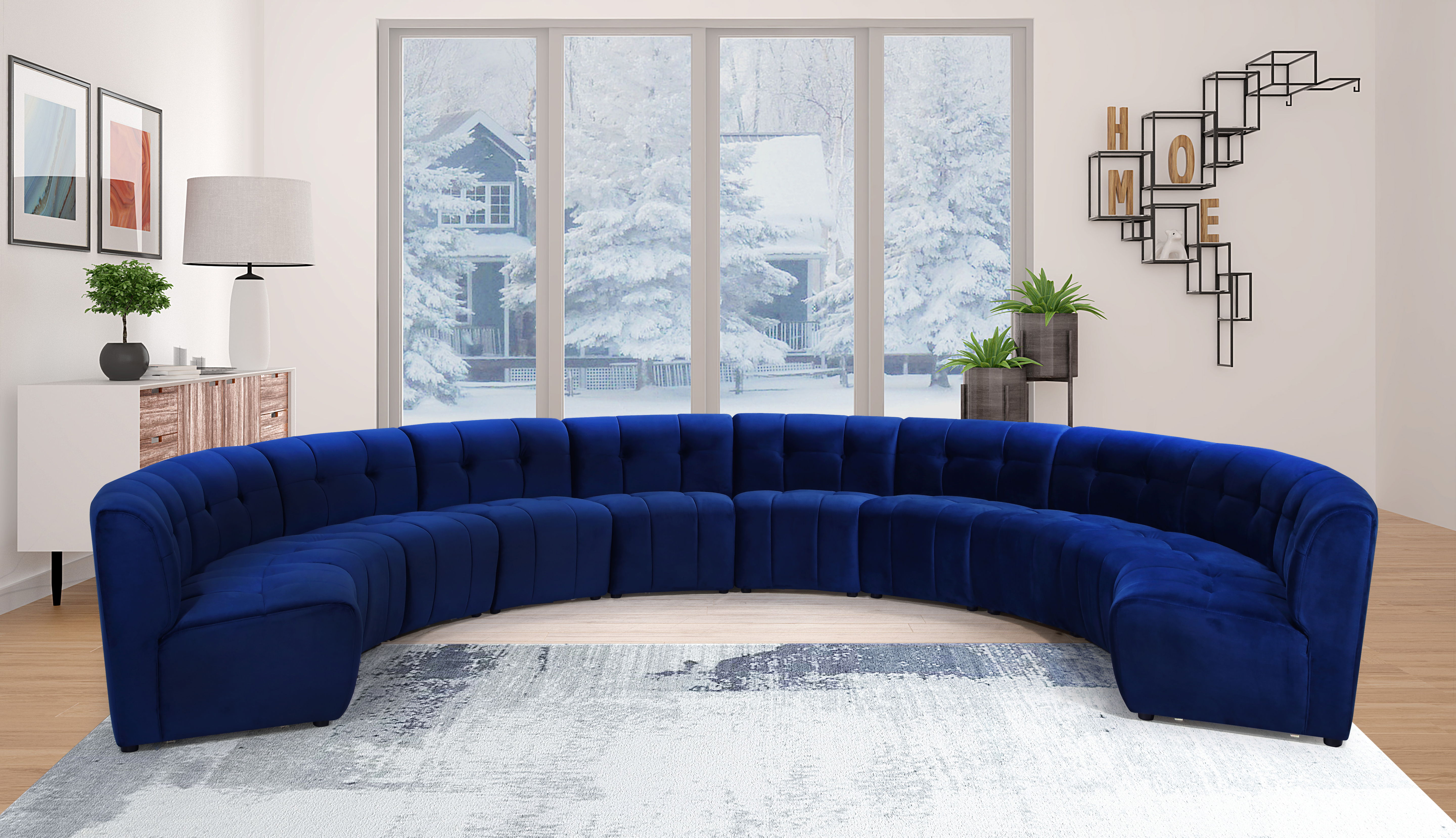 Limitless - 10 Piece Modular Sectional - Navy