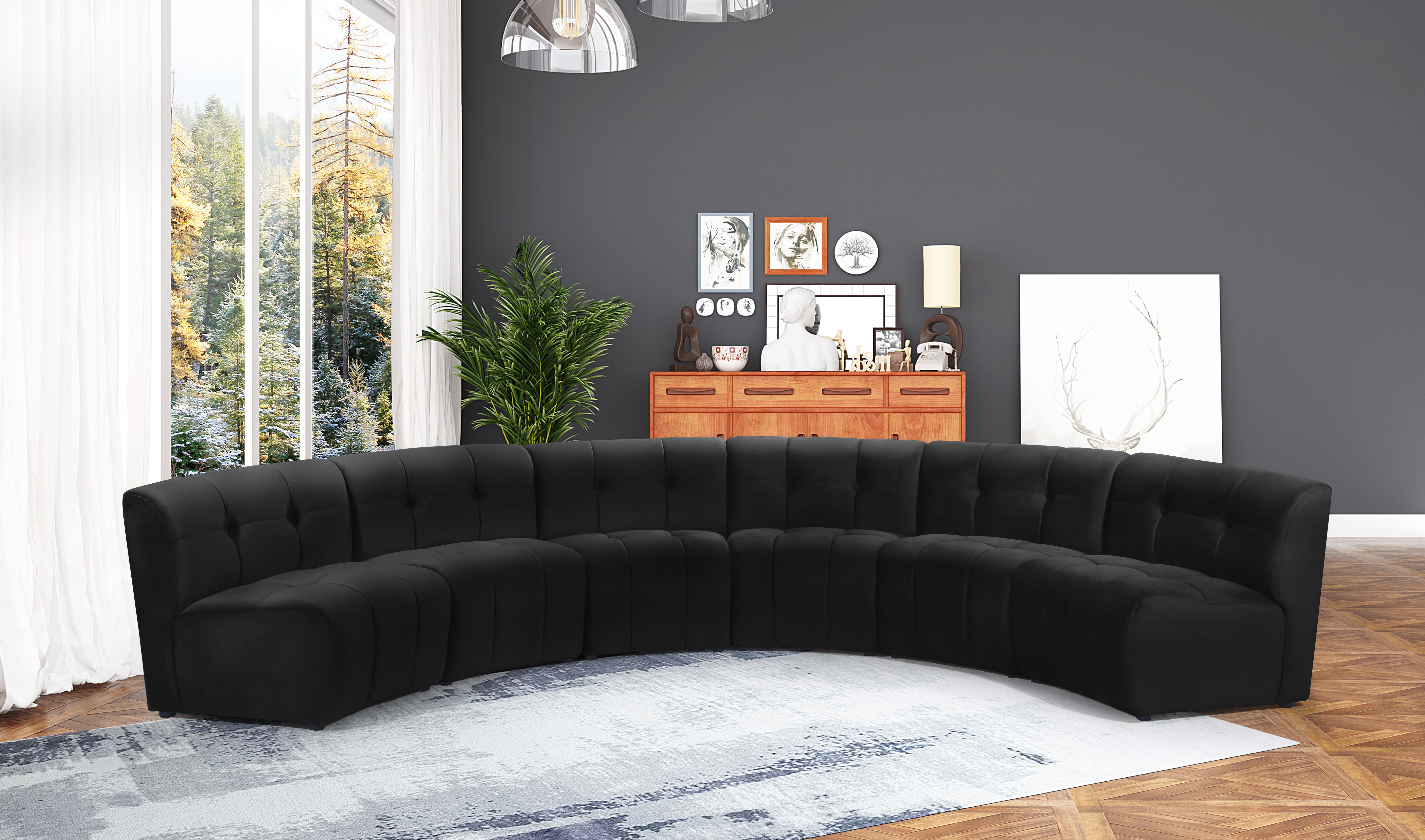 Limitless - 6 Piece Modular Sectional - Black