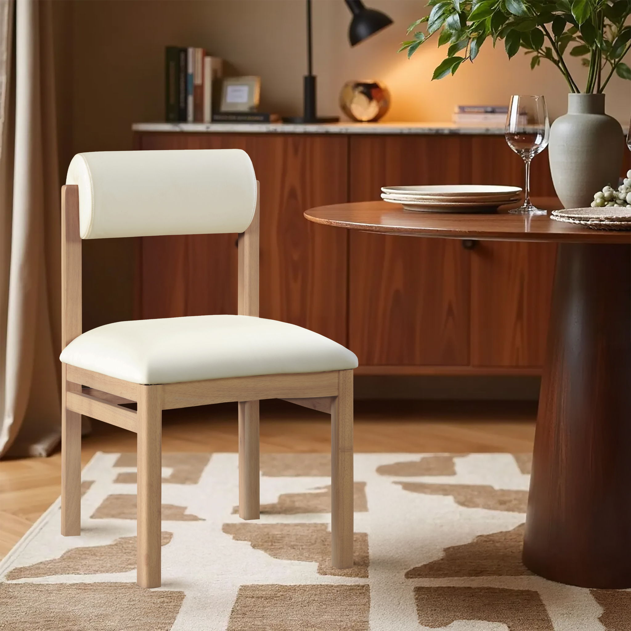 Roundhill - Upholstered Dining Chair (Set of 2) - Cream