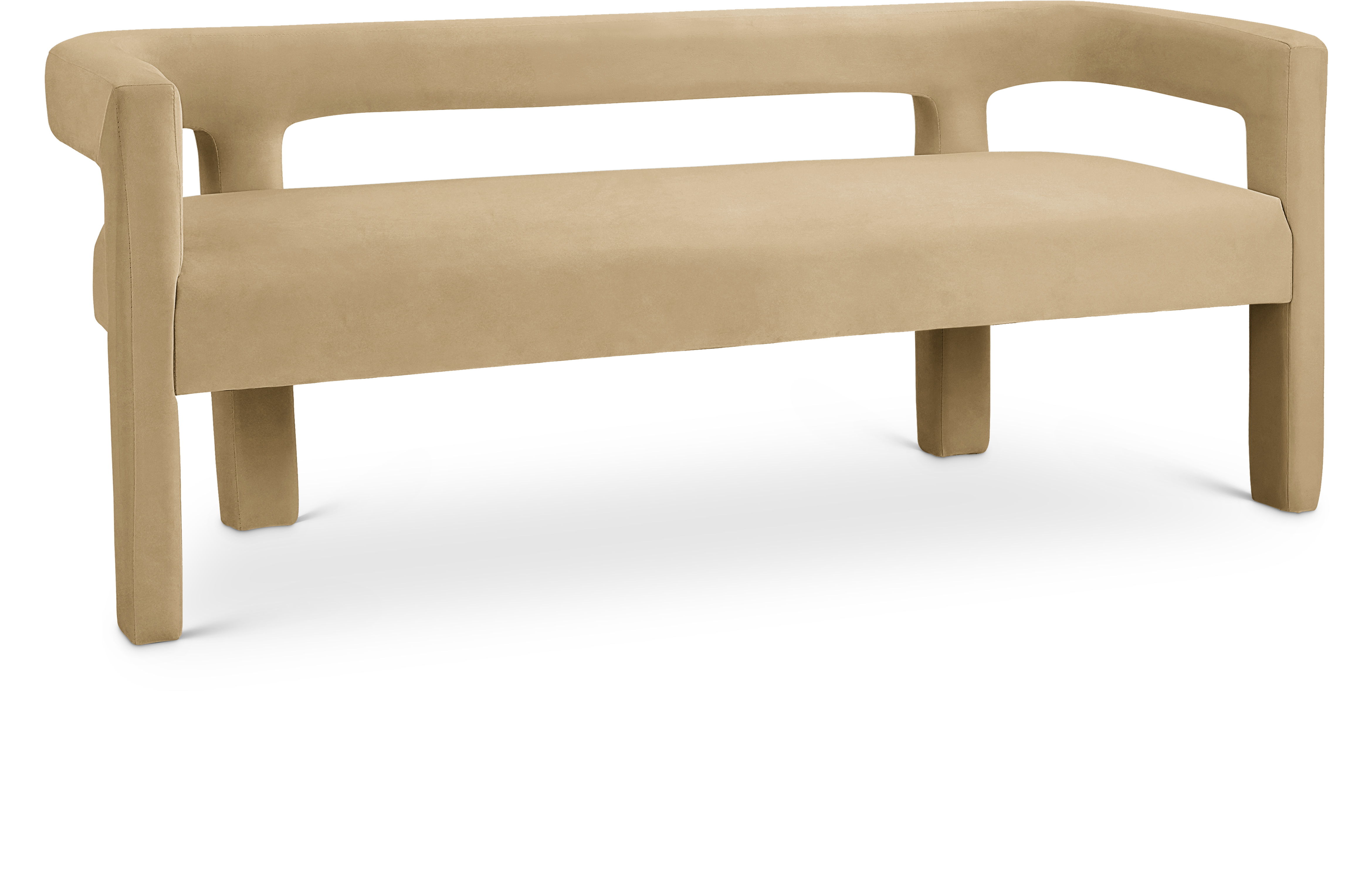 Athena - Velvet Bench - Camel