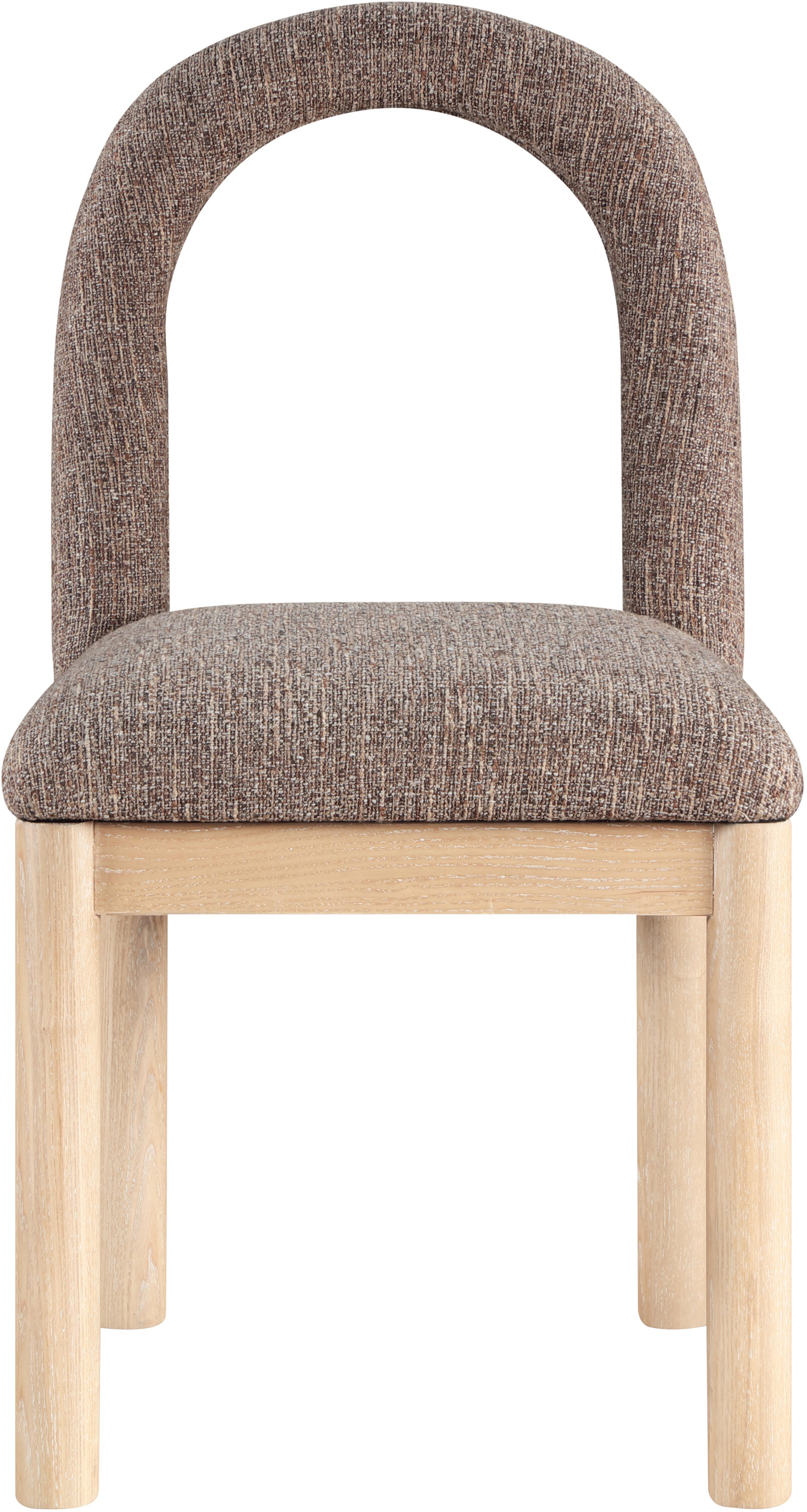 Conrad - Linen Dining Chair With Natural Legs - Brown