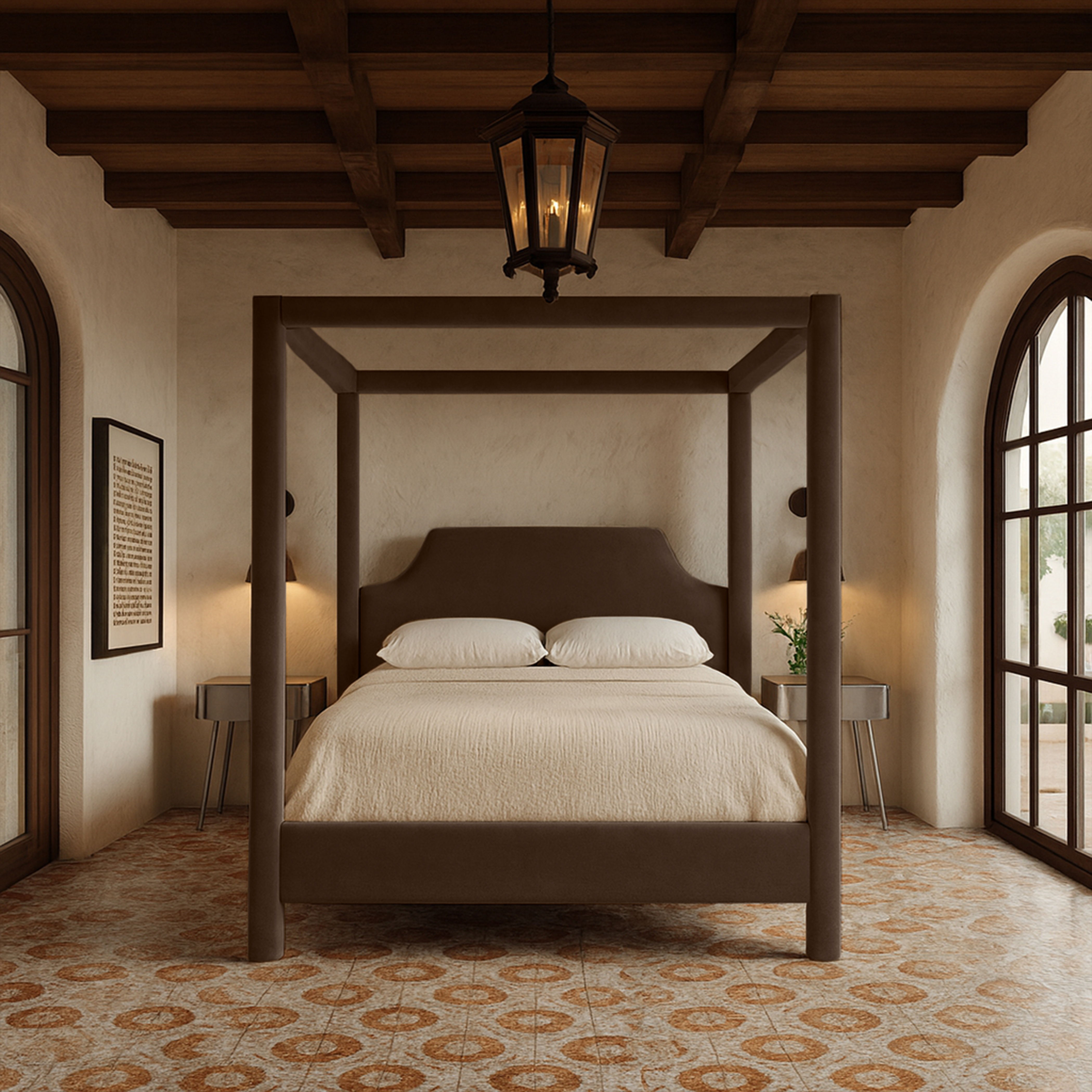 Dawson - Velvet Upholstered King Bed - Brown