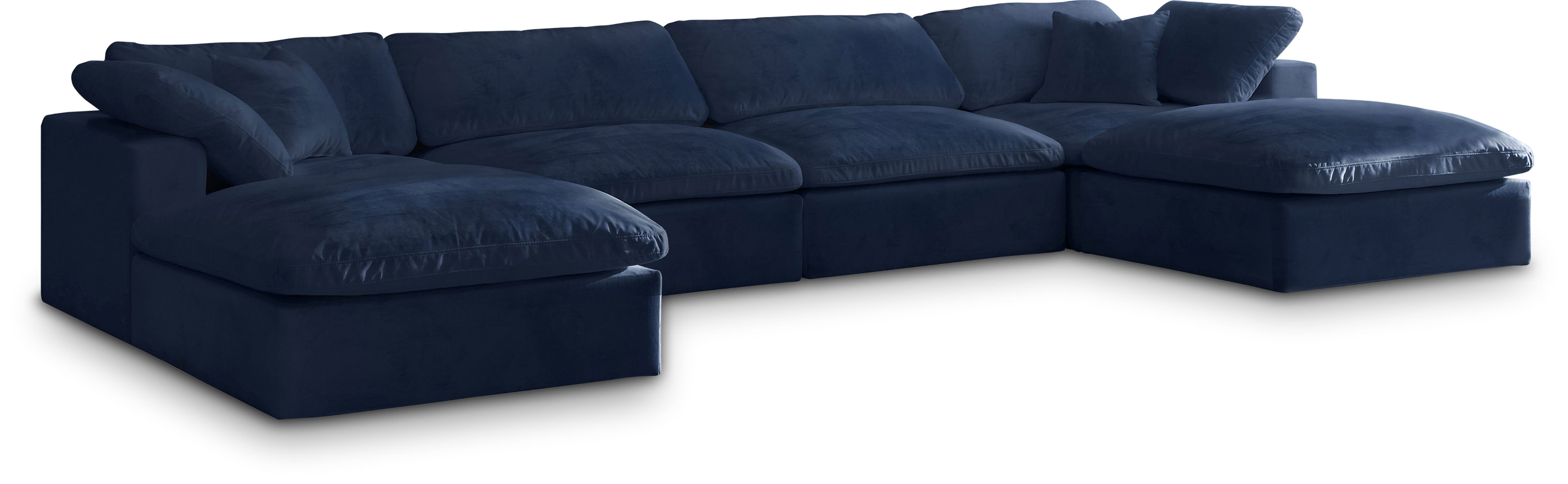 Cozy - 6 Piece Modular Double Chaise Sectional - Navy