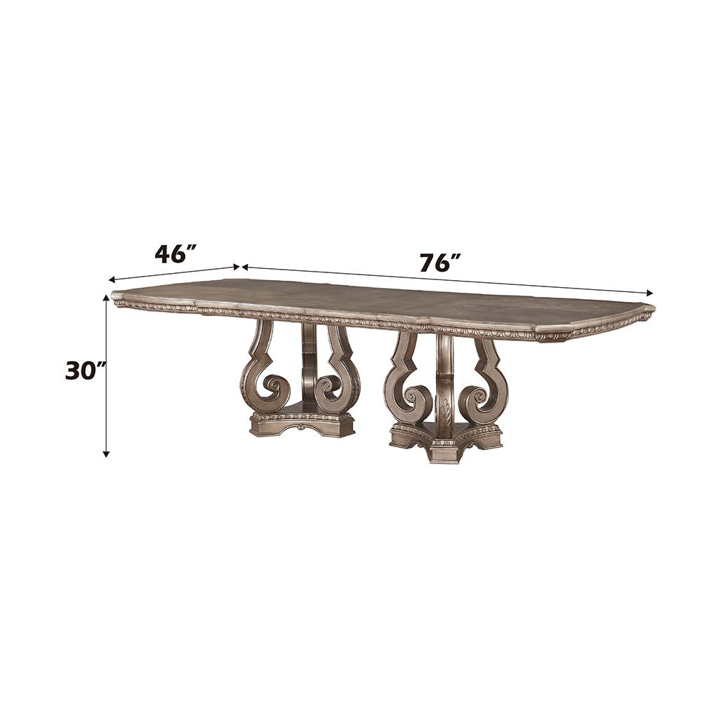 Northville - 30" Dining Table - Antique Silver, beige, view 3