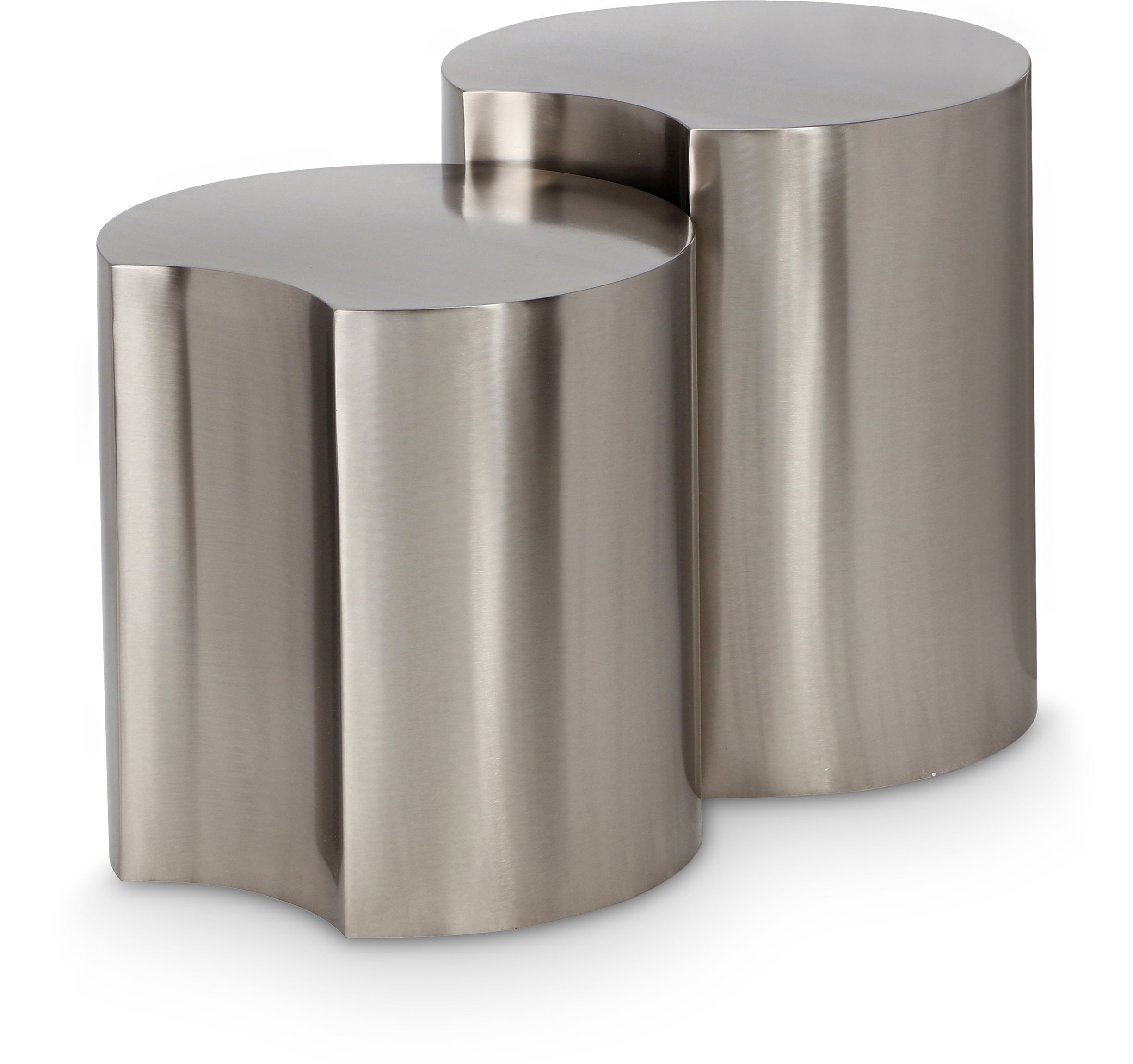Dimple - 2 Piece Modular End Table - Silver