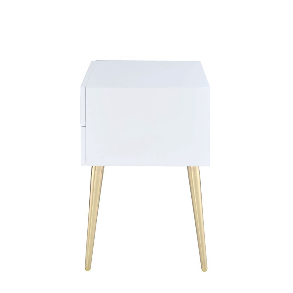 Denvor - End Table - White & Gold, white, view 4