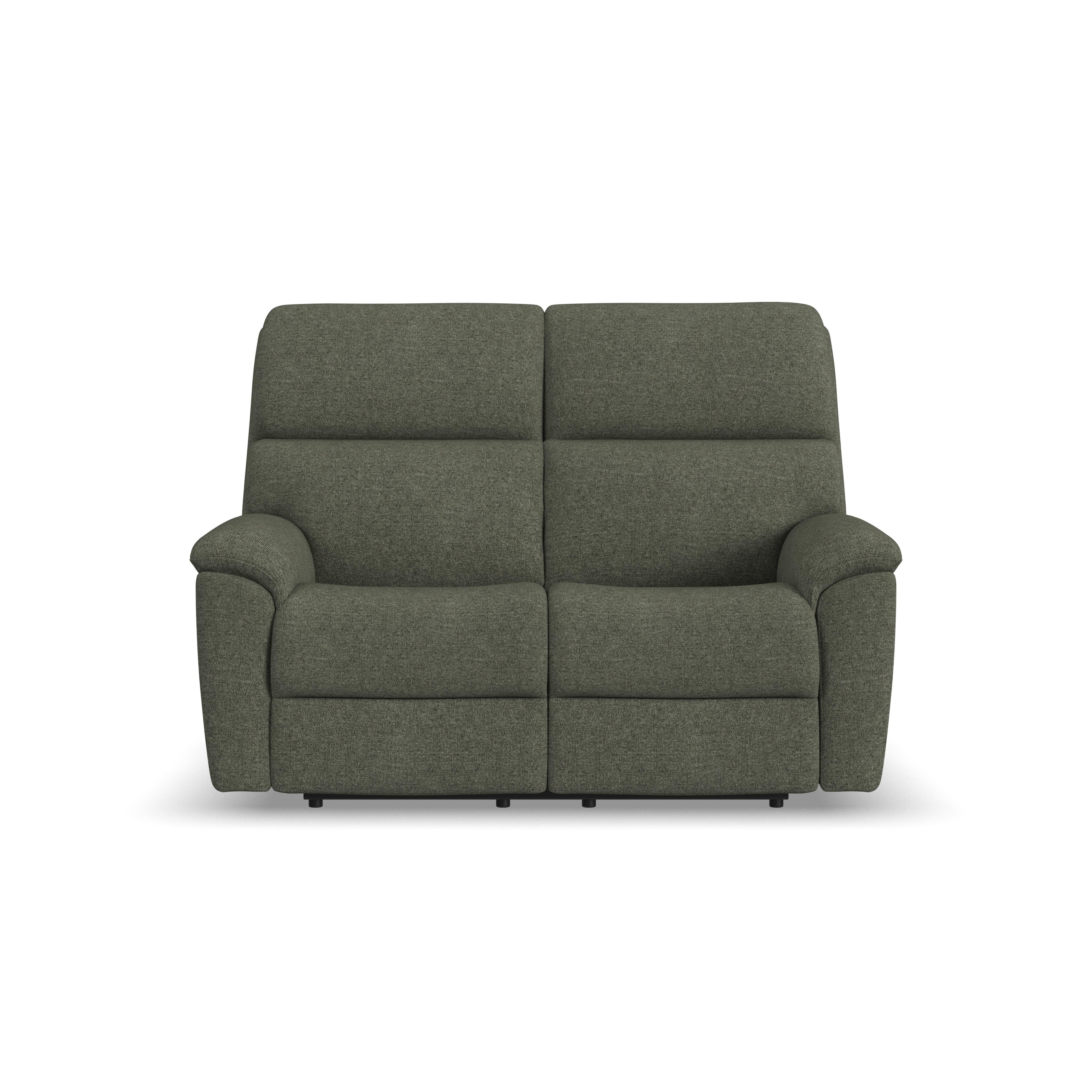 Porter - Transitional Fabric Power Reclining Loveseat With Power Headrests & Lumbar - Gray, dark gray, view 2