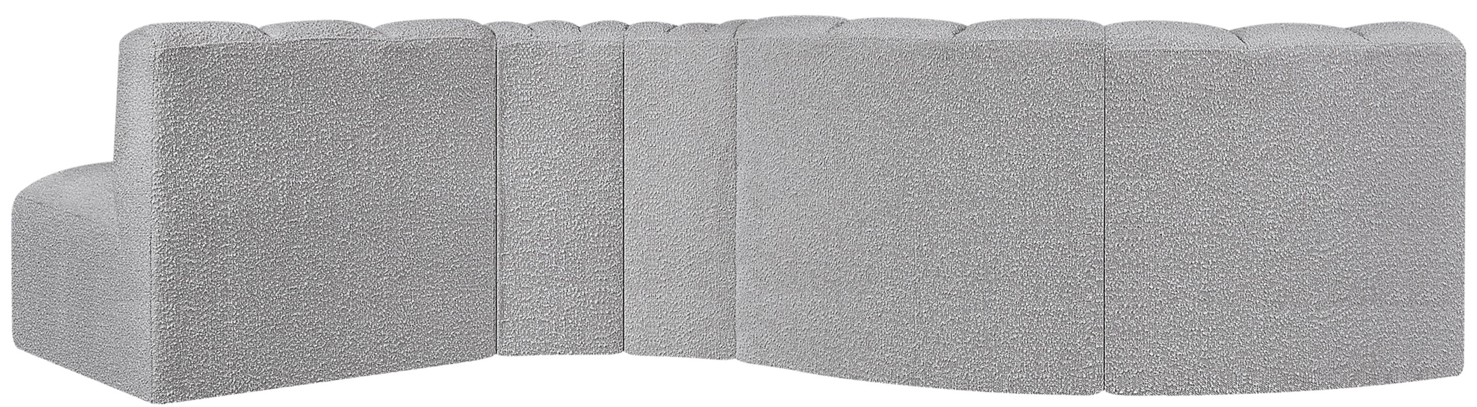 Arc - Boucle Fabric 5 Piece Modular Sofa - Gray