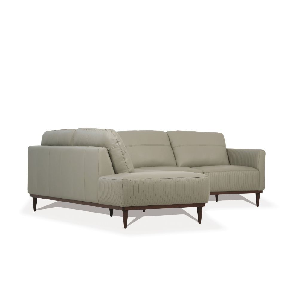 Tampa - 33" Sectional Sofa - Airy Green Leather, green, view 2