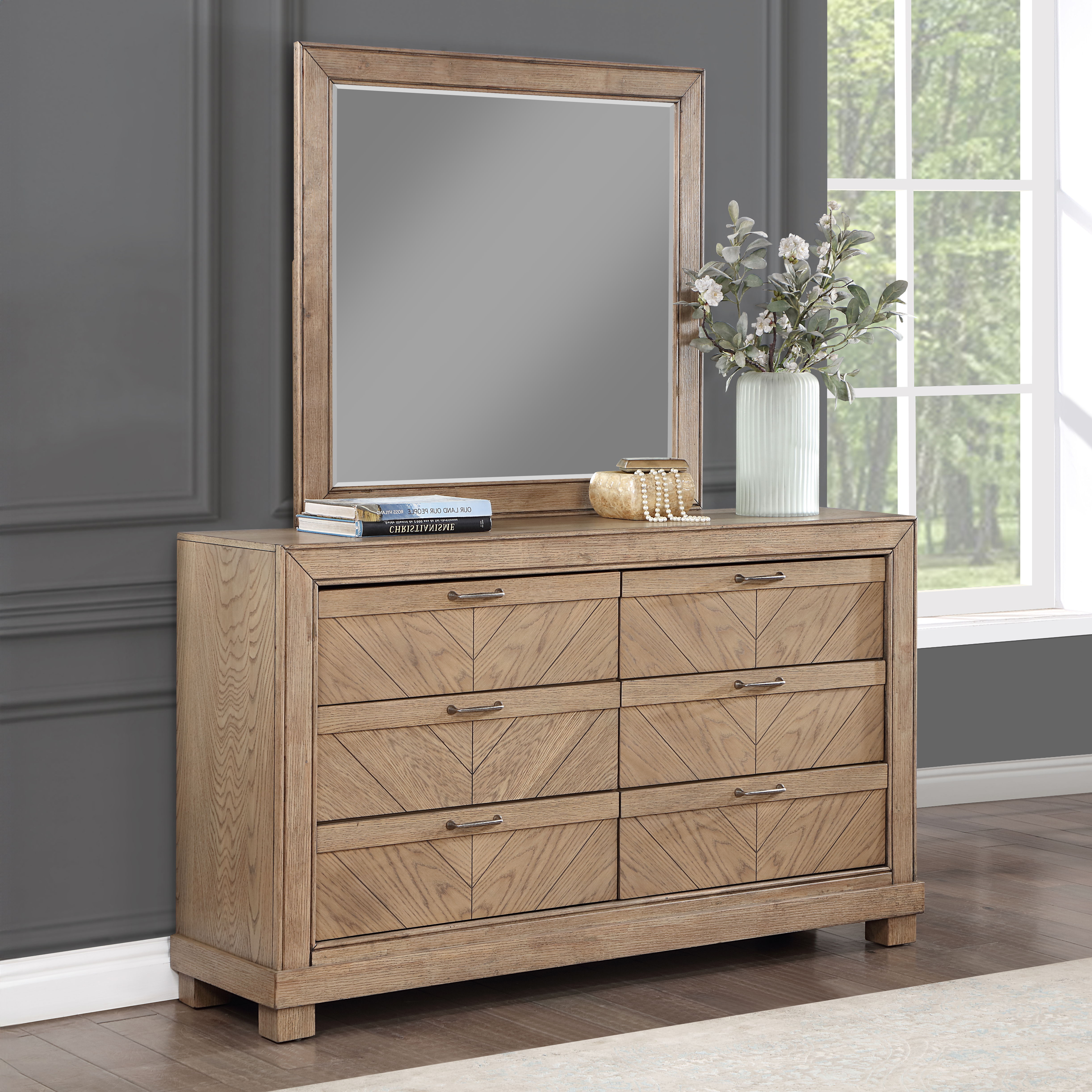 Montana - Dresser And Mirror - Weathered Sand