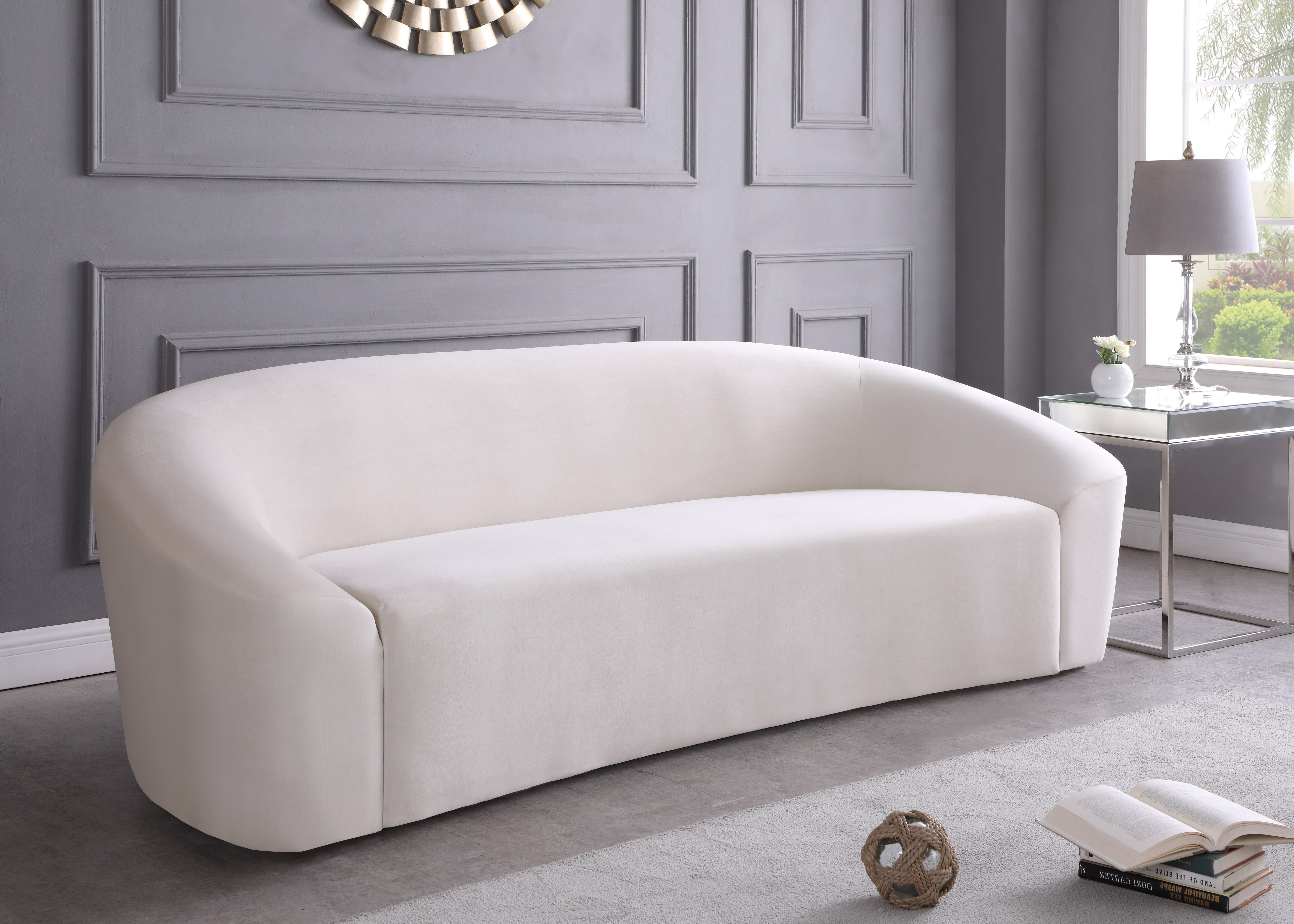 Riley - Velvet Sofa - Cream