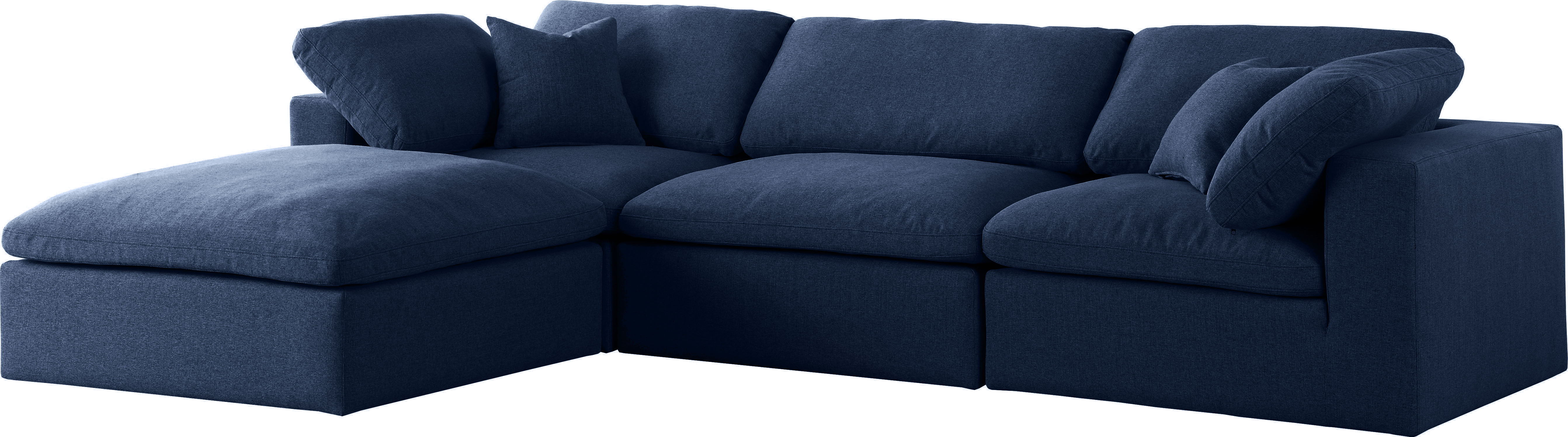 Serene - 4 Piece Modular Sectional With Chaise - Navy