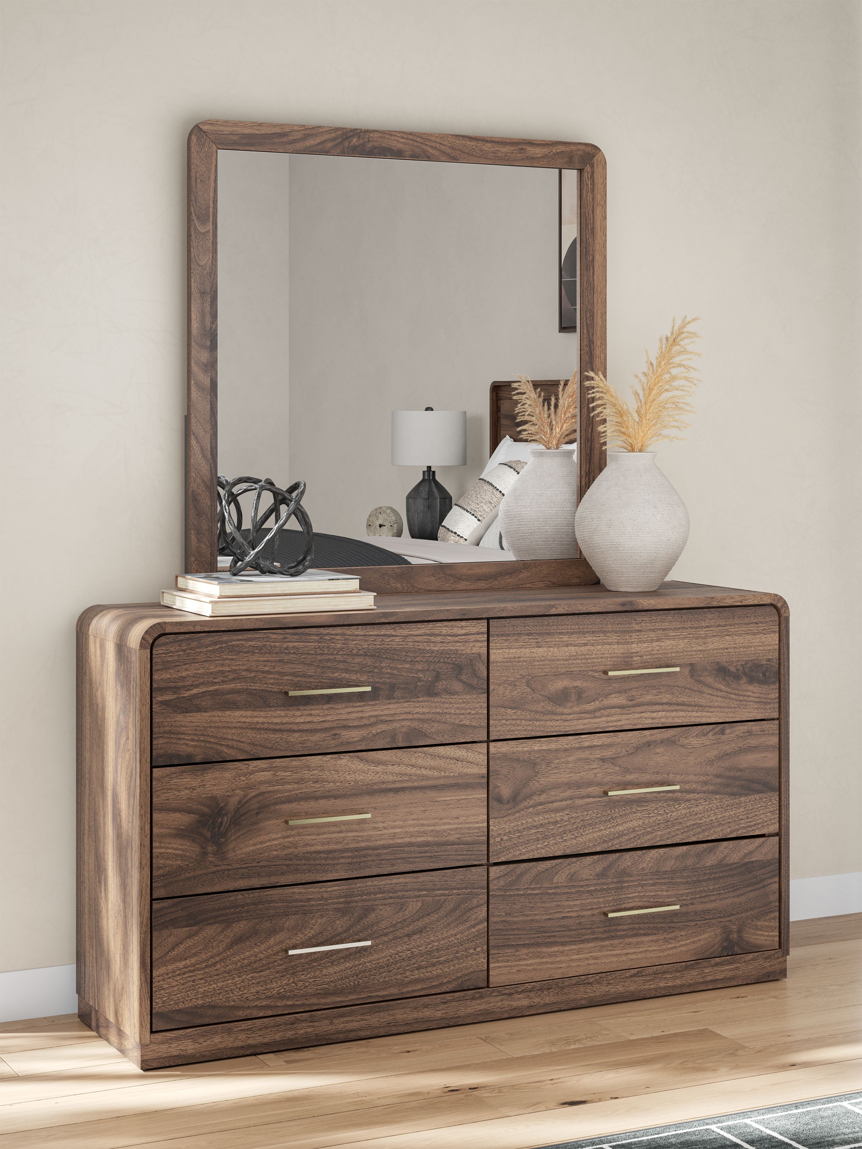 Fortlorn - Dresser And Mirror - Walnut Brown