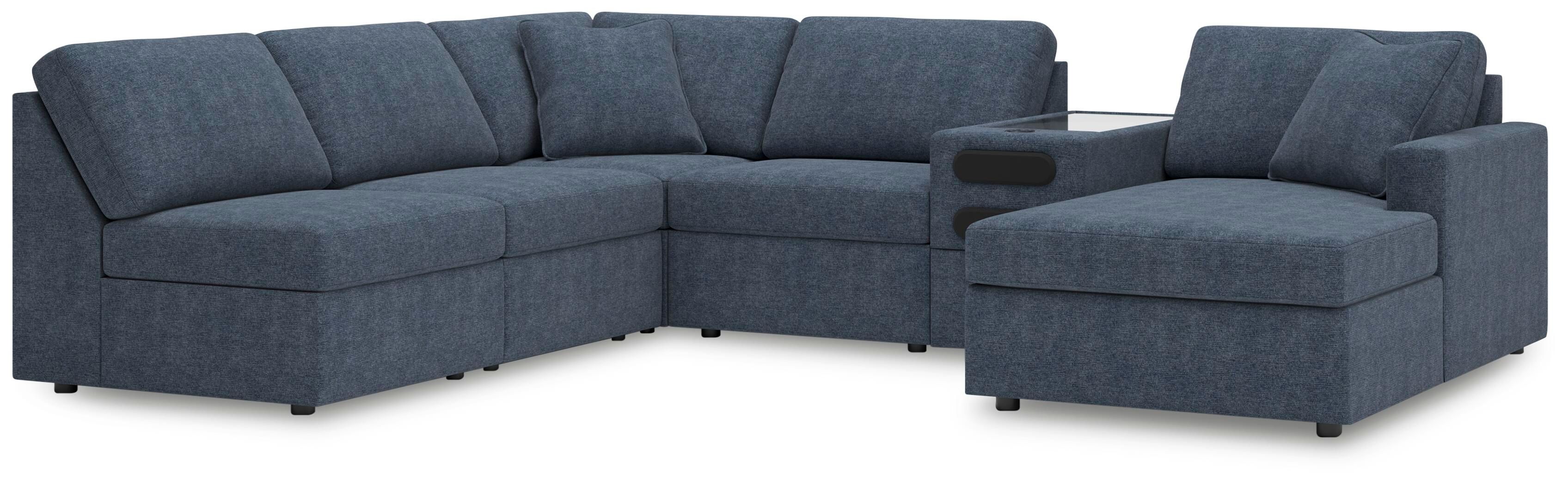 Modmax – 6-Piece Sectional With Raf Corner Chaise And Audio System Console – Ink