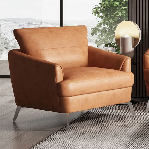 Safi - Chair - Cappuccino Leather, light brown