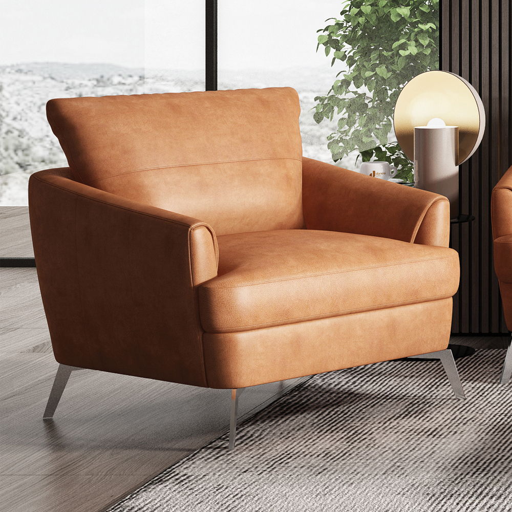 Safi - Chair - Cappuccino Leather, light brown