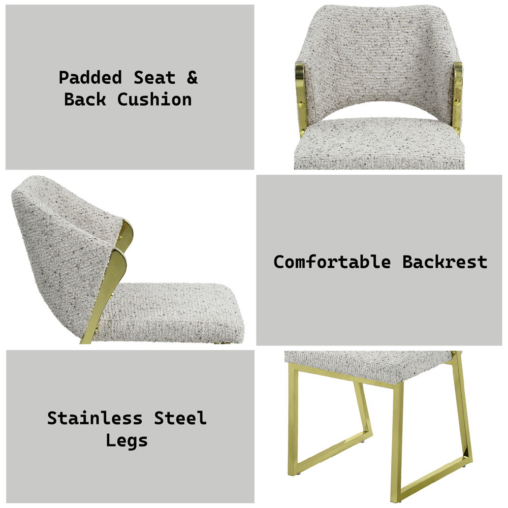 Galdesa - Side Chair (Set of 2) - Teddy Sherpa & Mirrored Gold, gray, view 7