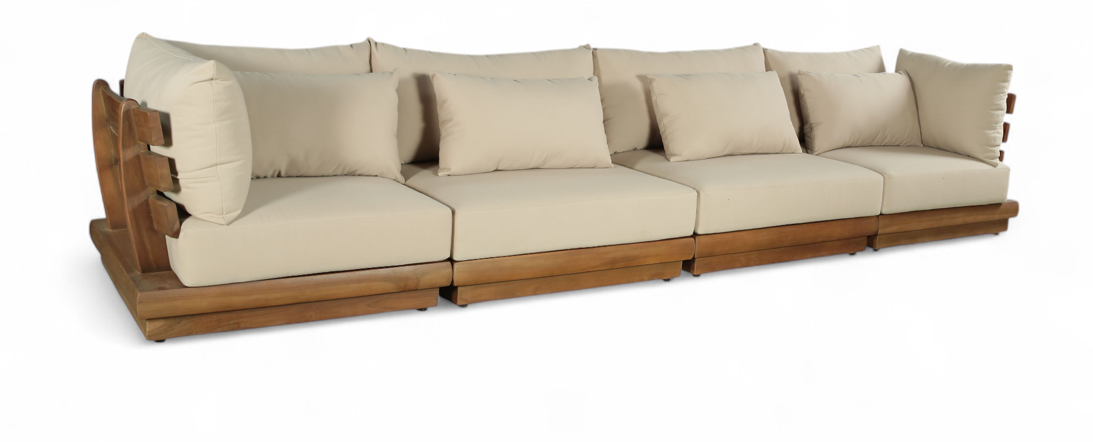 4 Pc · Water Resistant Fabric 150" Upholstered Outdoor Patio Modular Sofa