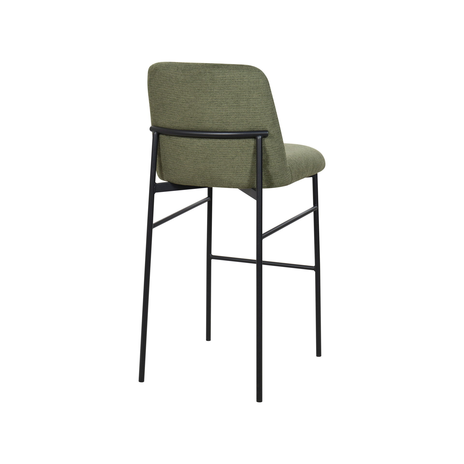 Erik - Bar Chair With Black Metal Frame (Set of 2) - Green, green, view 4