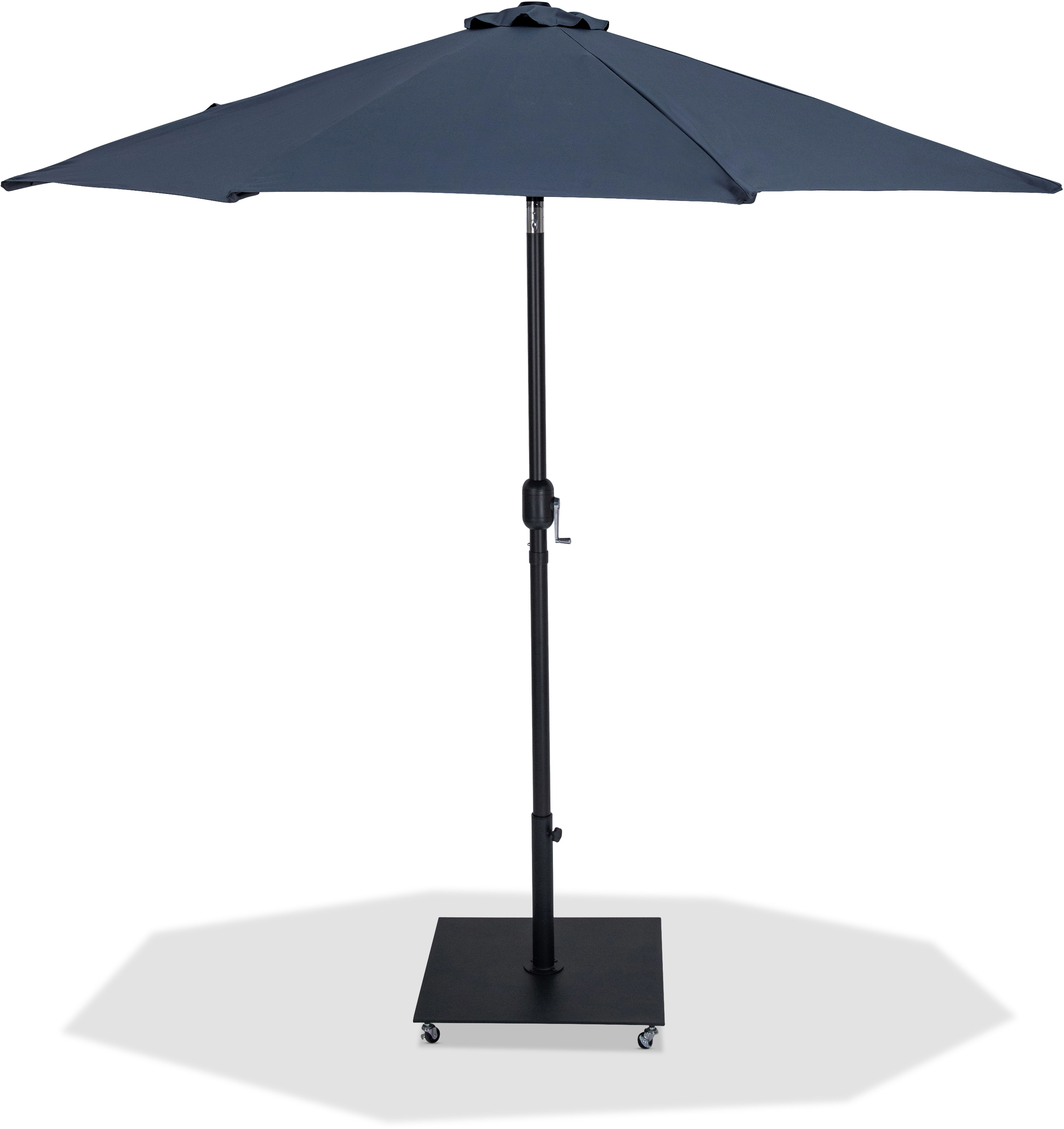 Fiji - Aluminum Patio Umbrella With Square Black Base - Gray