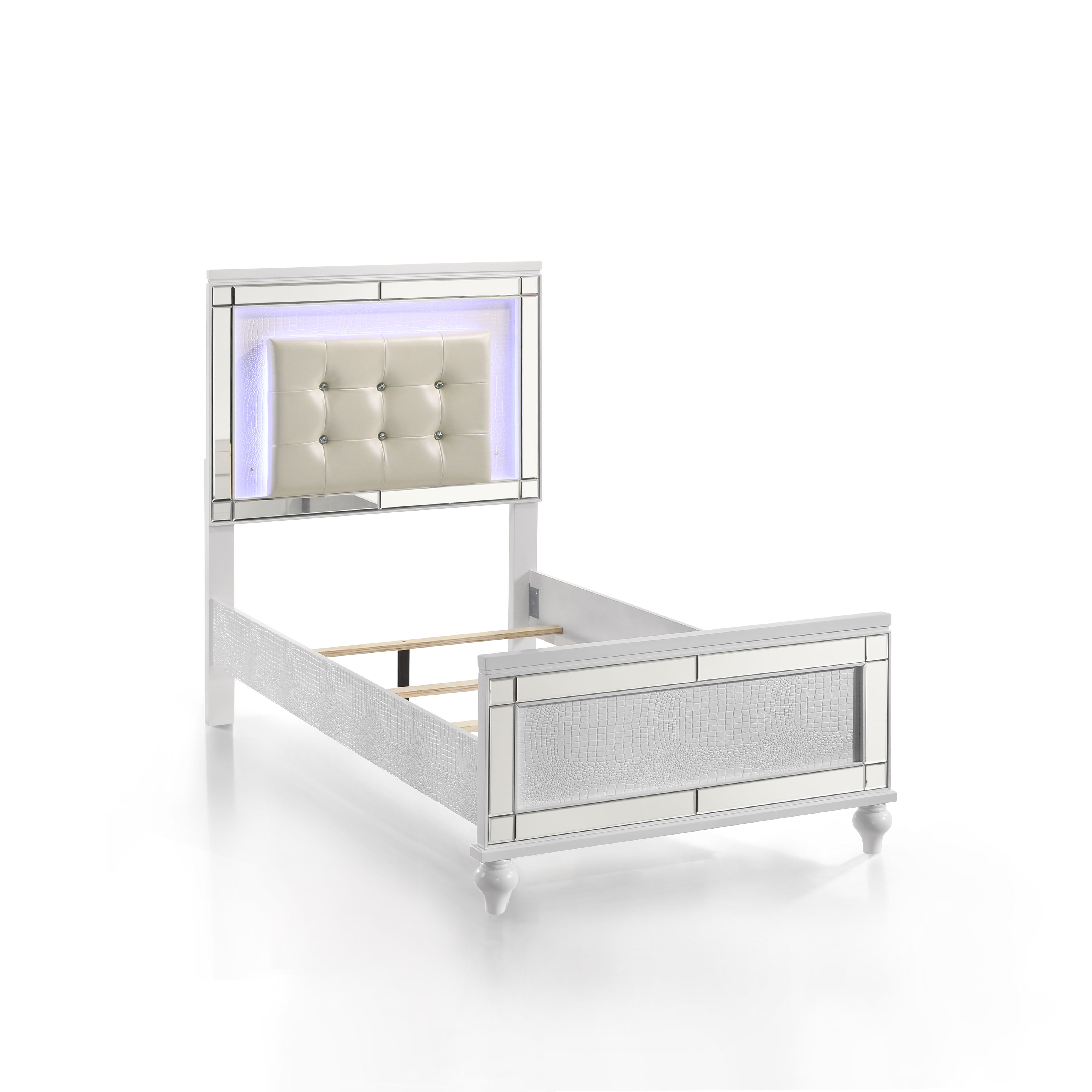 Valentino - 3/3 Twin Bed - White
