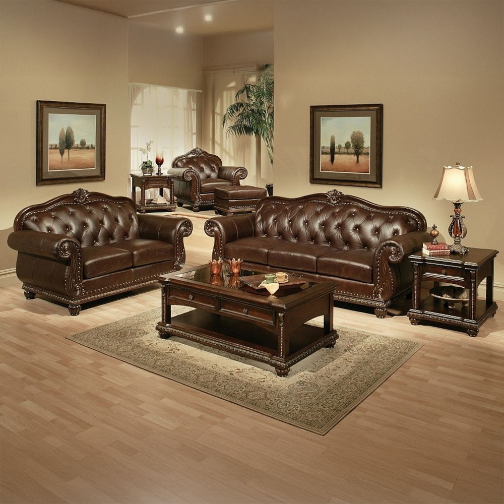 Anondale - Ottoman - Espresso Top Grain Leather Match & Cherry, dark brown, view 4