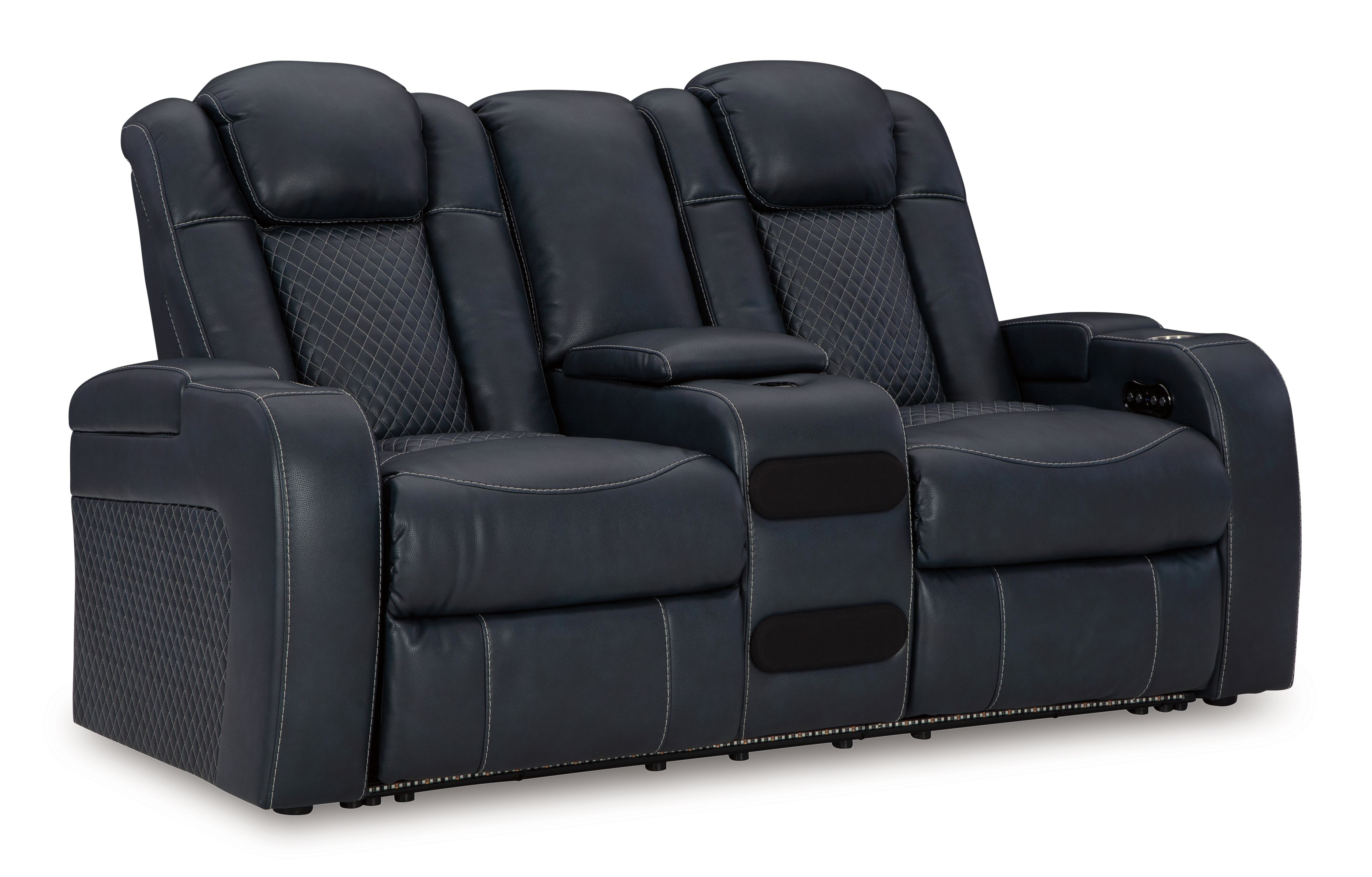 Power Reclining Loveseat with Console/Adj Hdrst