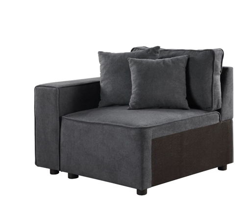 Silvester - Modular Armrest (Set of 2) - Gray Fabric, dark gray
