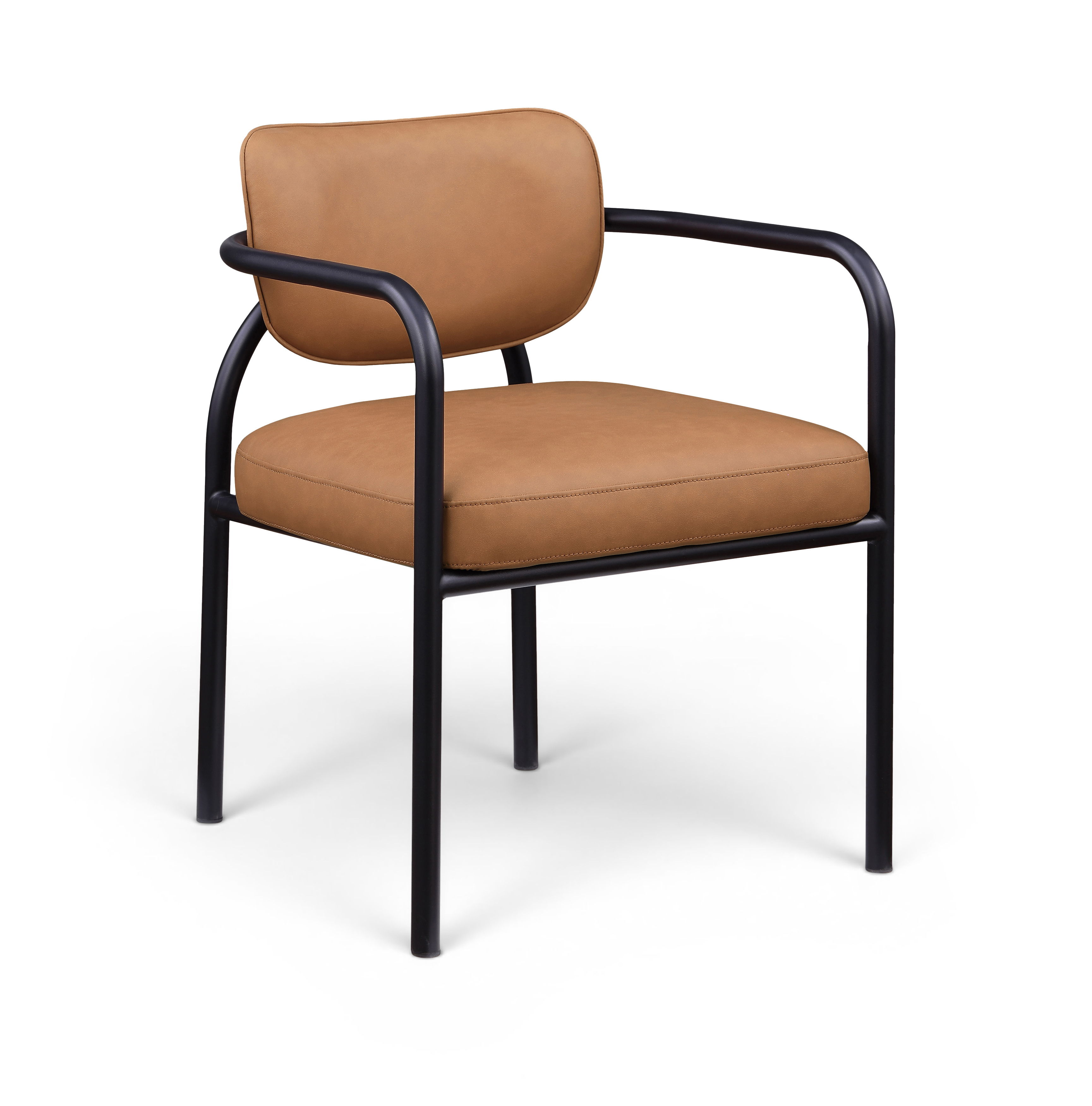 Serava - Vegan Leather Upholstered Dining Chair (Set of 2) - Cognac