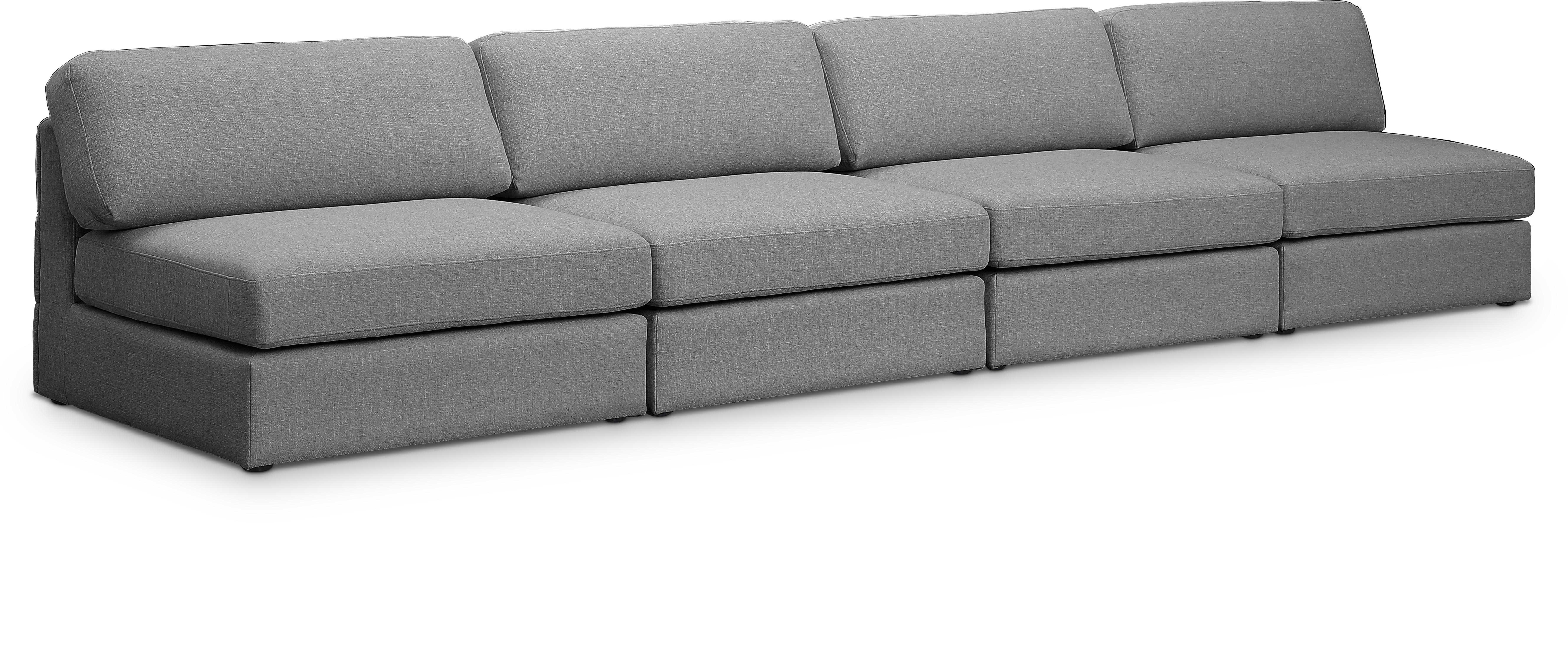 Beckham - Modular 4 Seat Armless Sofa - Gray